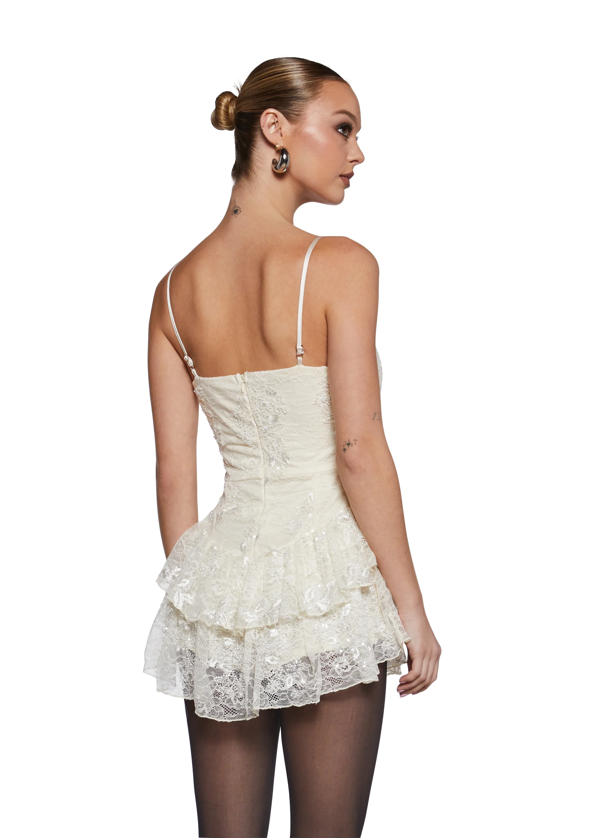 Sultry Soiree Lace Mini Dress - Image 4