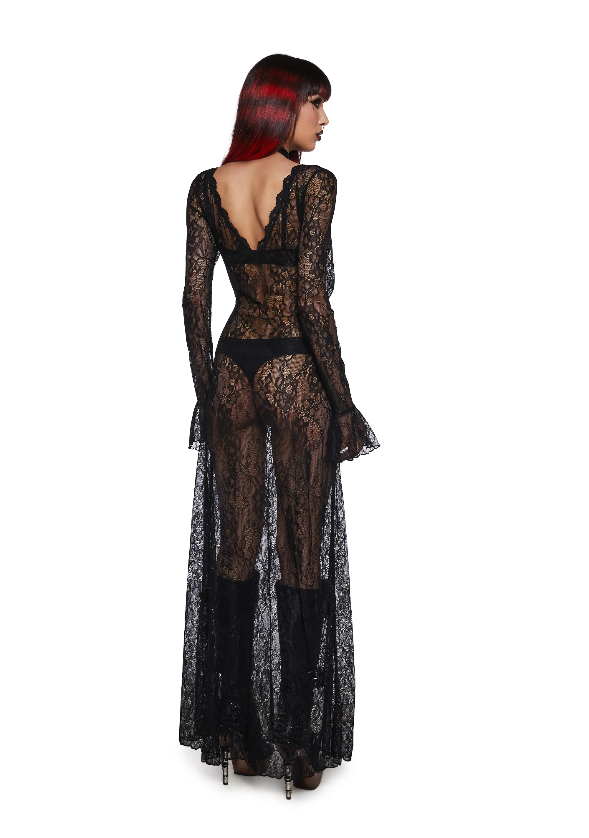 Sumptuous Shadows Lace Maxi Dress - Image 4