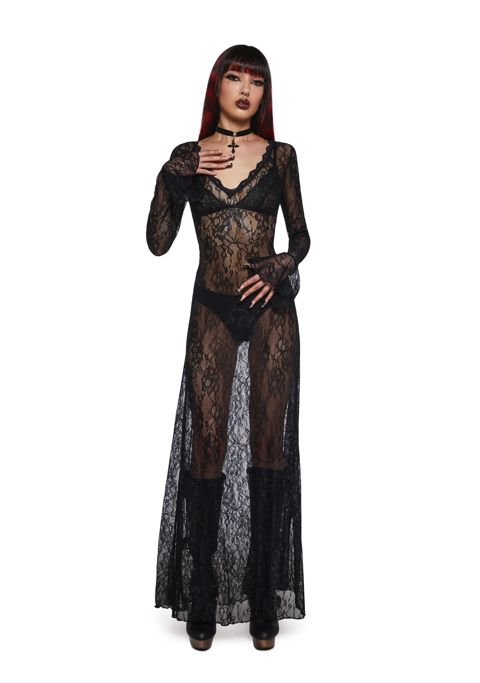 Sumptuous Shadows Lace Maxi Dress - Image 6