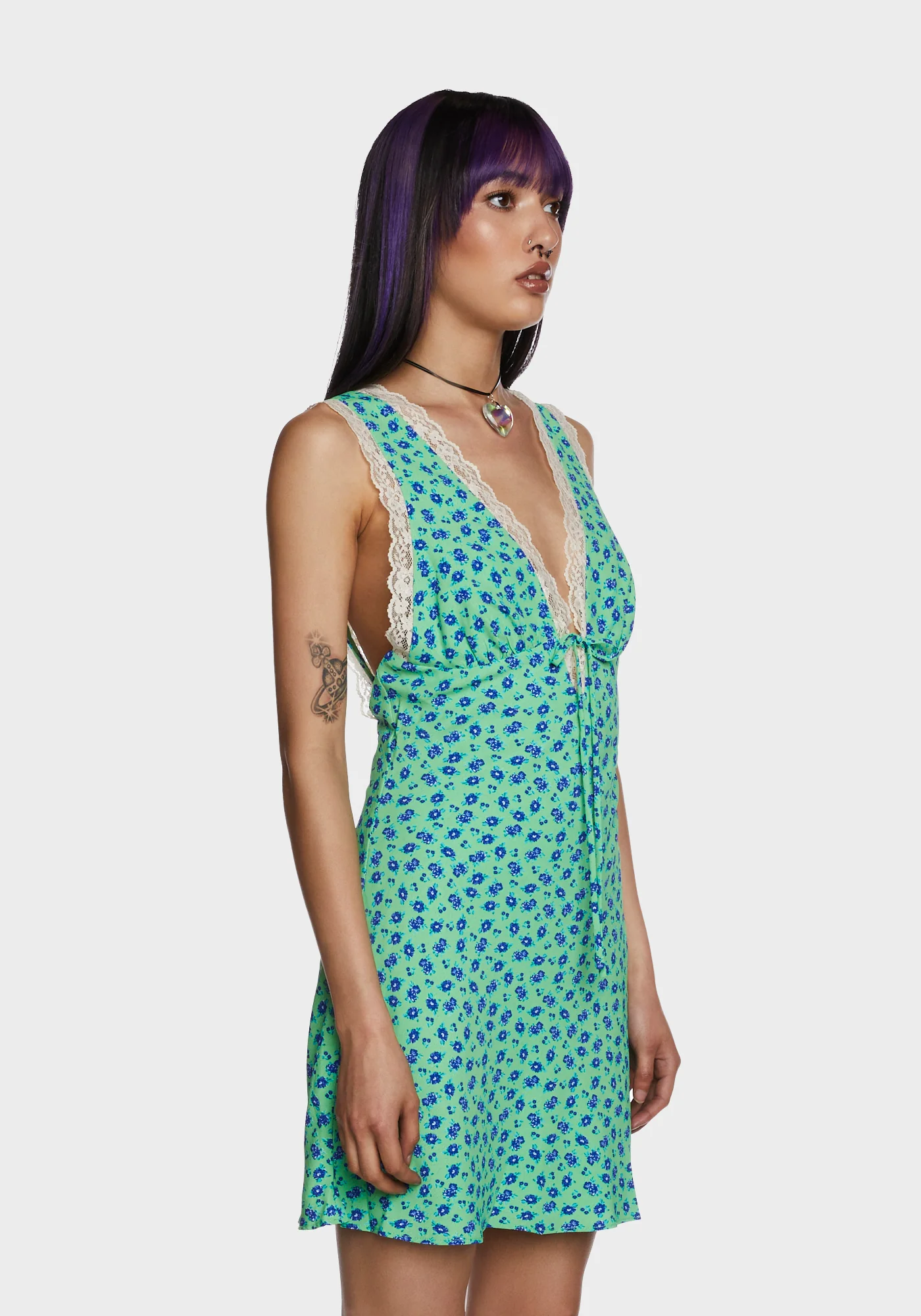 Sunlit Moments Mini Dress - Green - Image 3