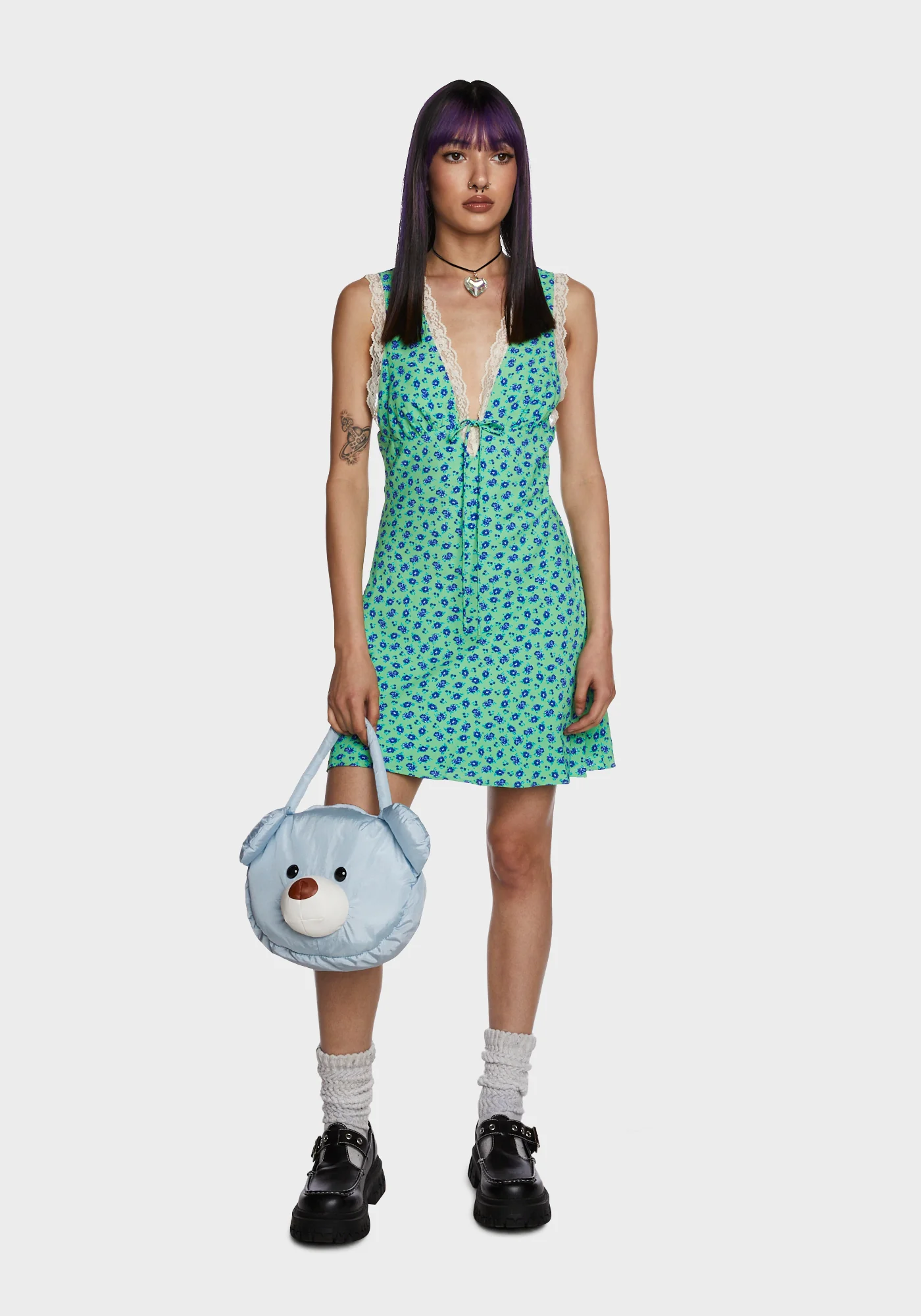 Sunlit Moments Mini Dress - Green - Image 5