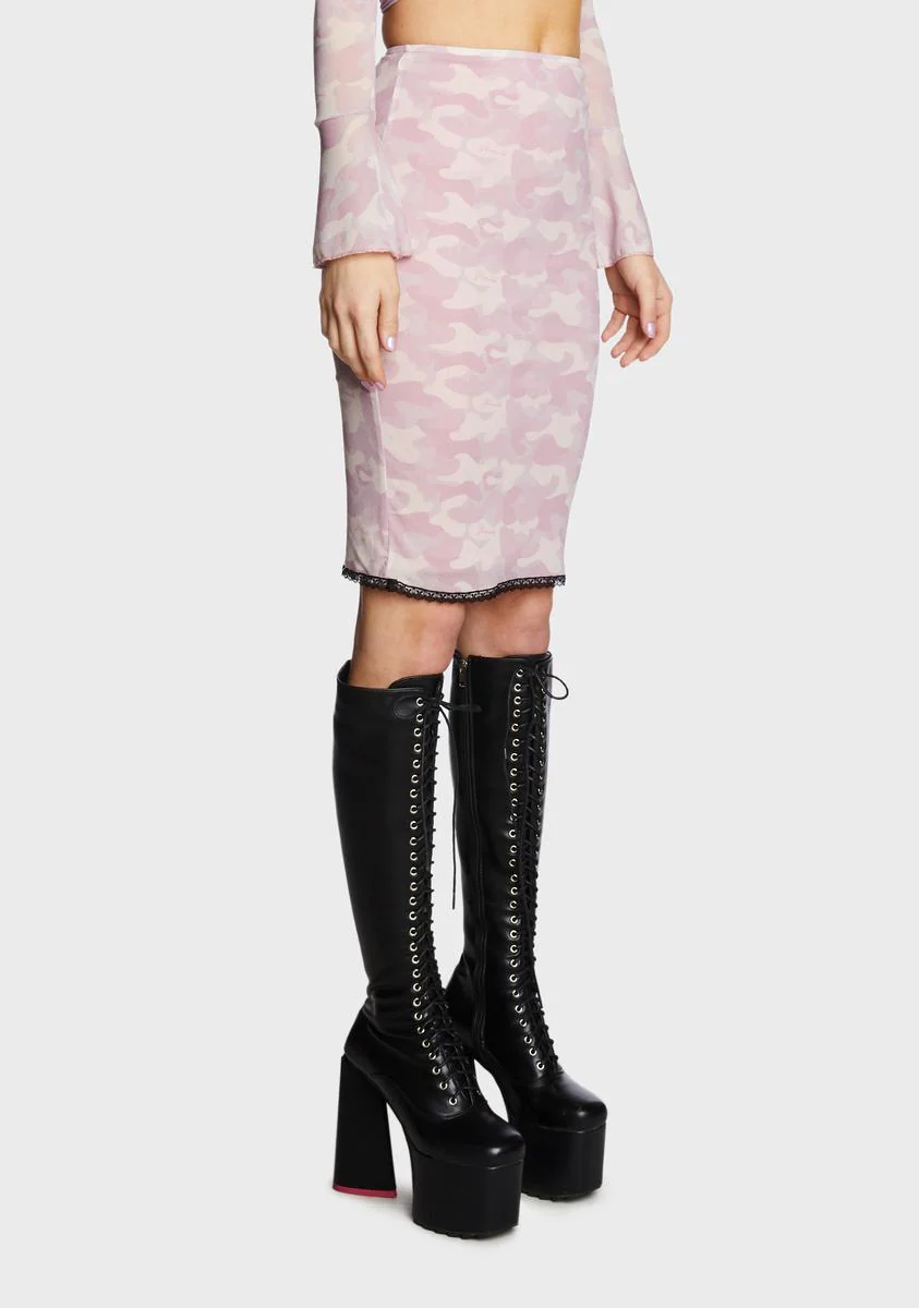 Sunset Camo Midi Skirt - Image 3