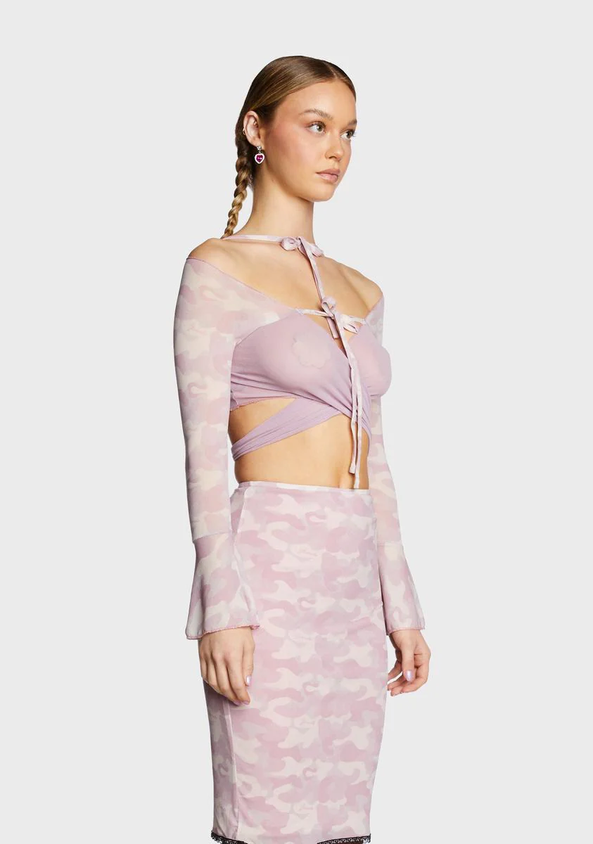 Sunset Camo Wrap Cardigan - Image 3