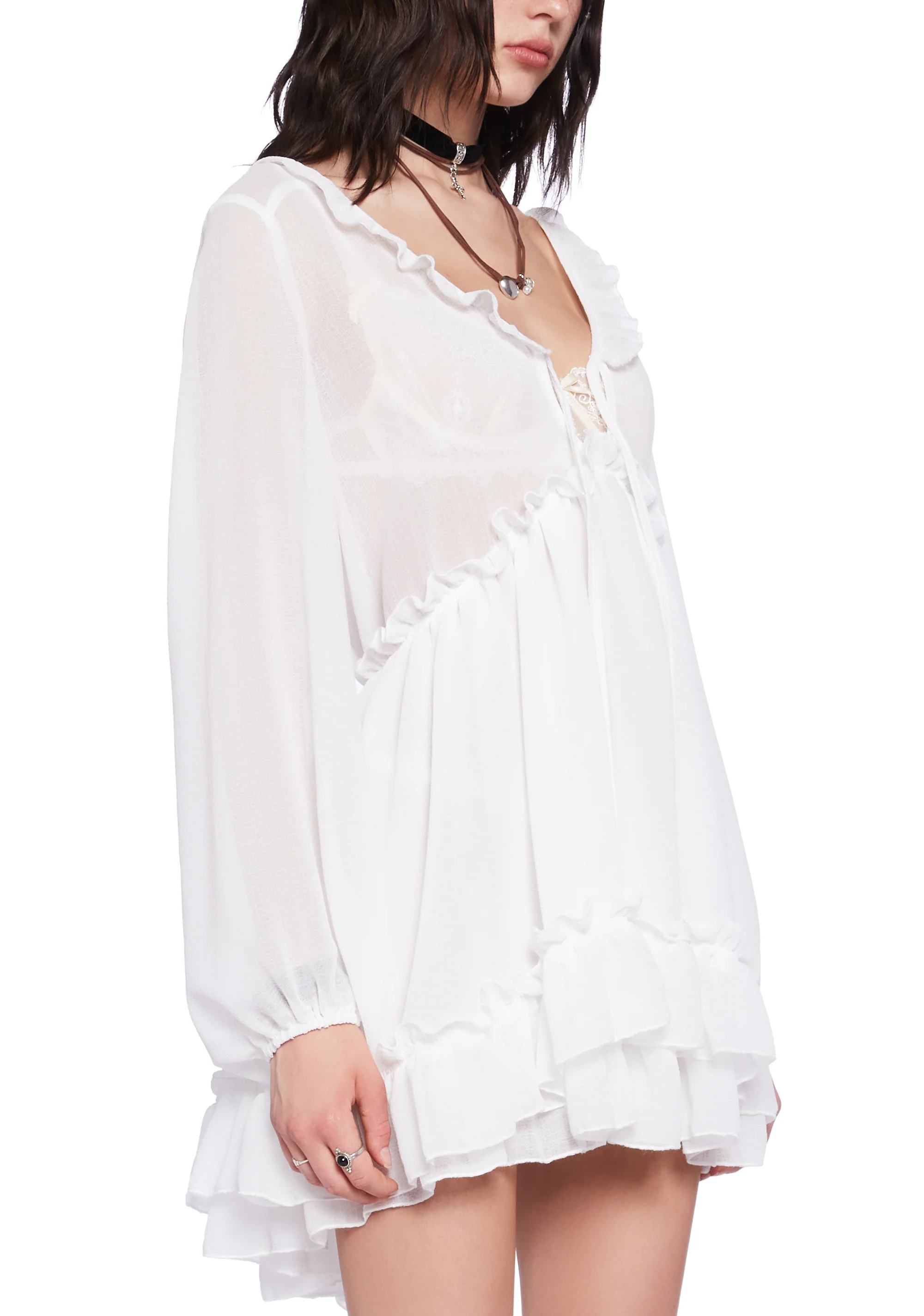 Sunset Chaser Babydoll Dress - Off White - Image 5