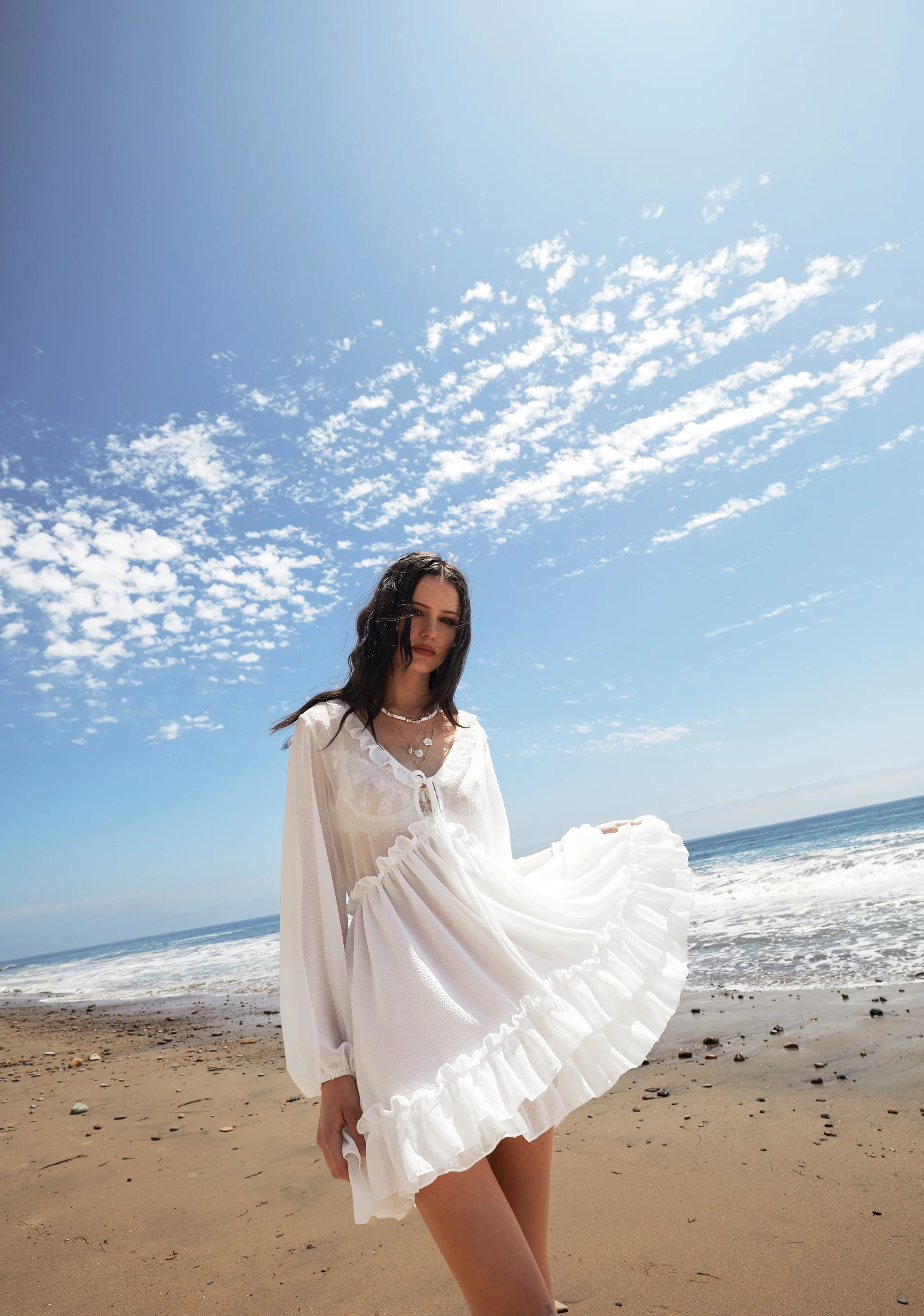 Sunset Chaser Babydoll Dress - Off White - Image 6