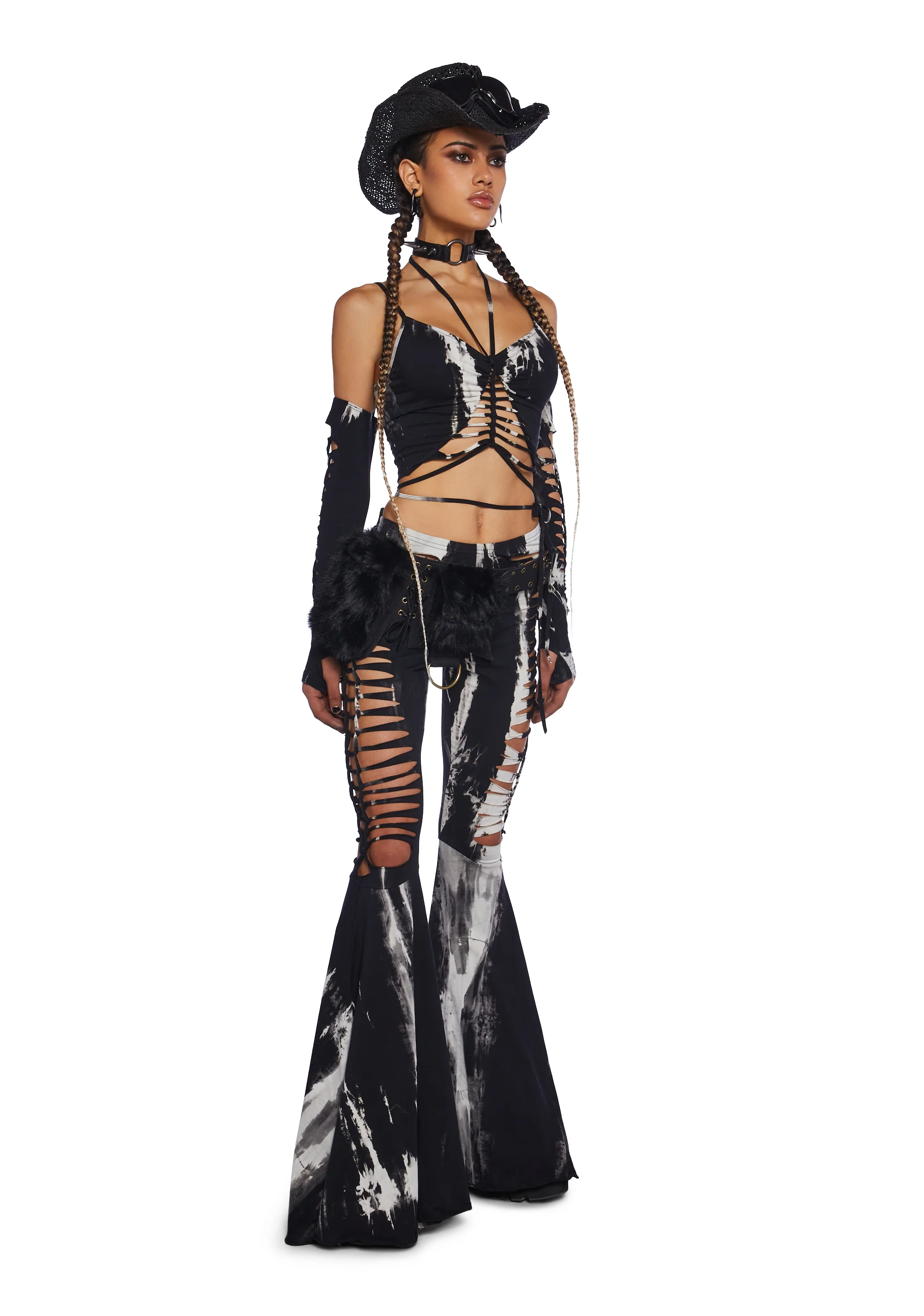 Sunset Trippy Top And Gloves Set - Black - Image 2