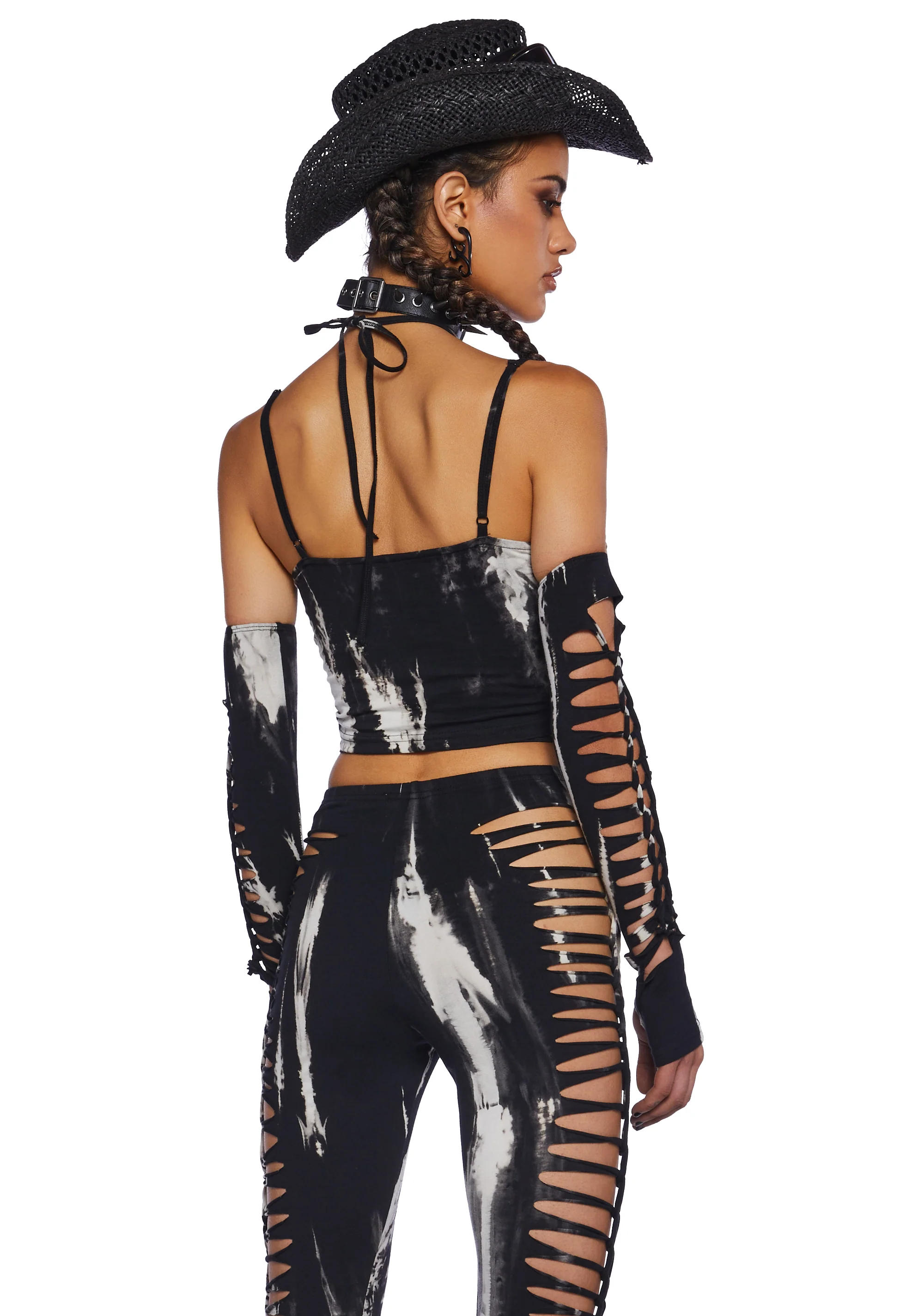 Sunset Trippy Top And Gloves Set - Black - Image 4