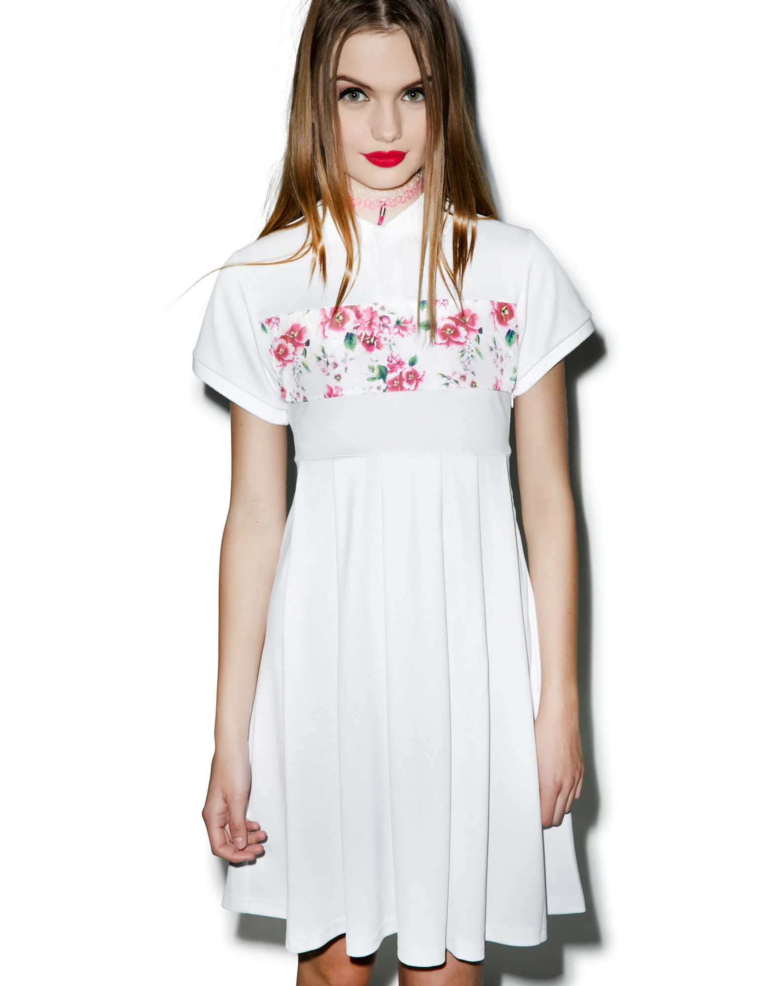 Sunset Wallflower Polo Shirt Dress - Image 2