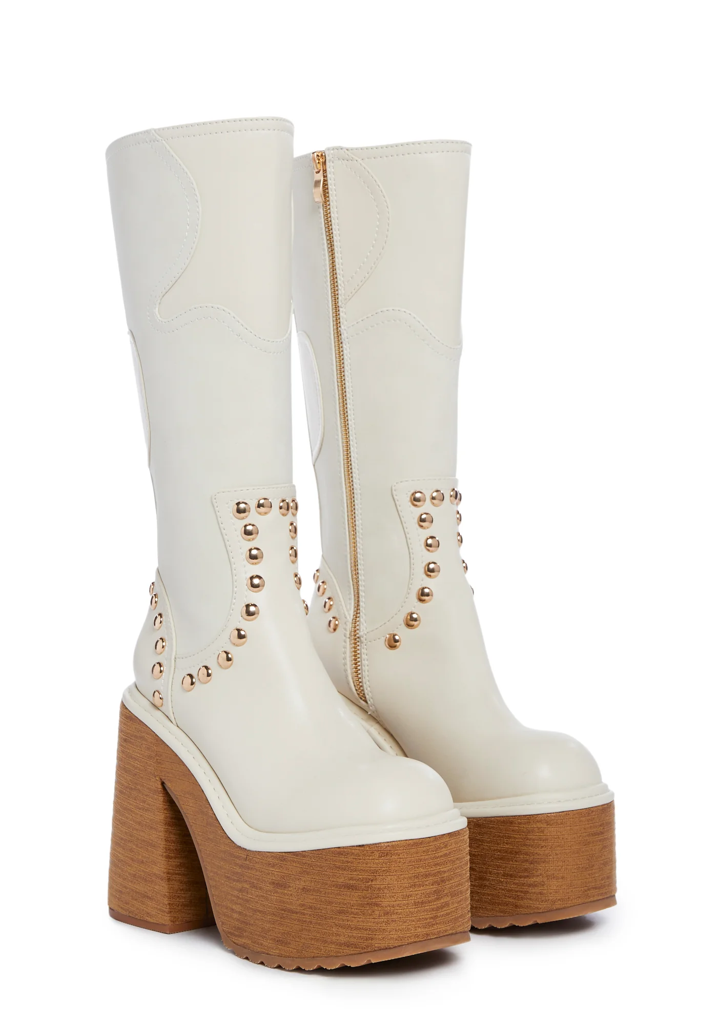 Superstar Status Platform Boots- Off White - Image 3