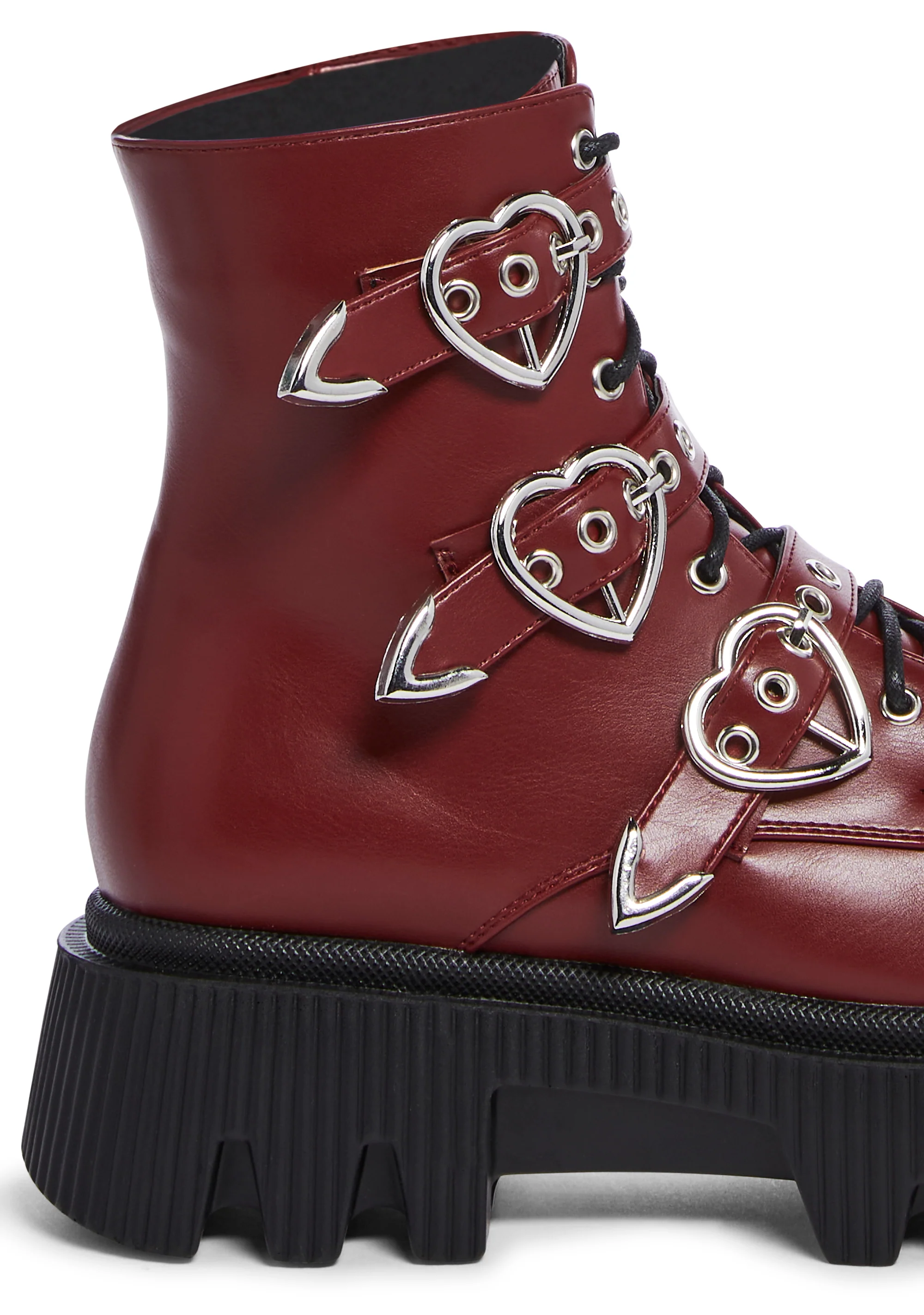 Suppressed Emotions Combat Boots - Red - Image 2