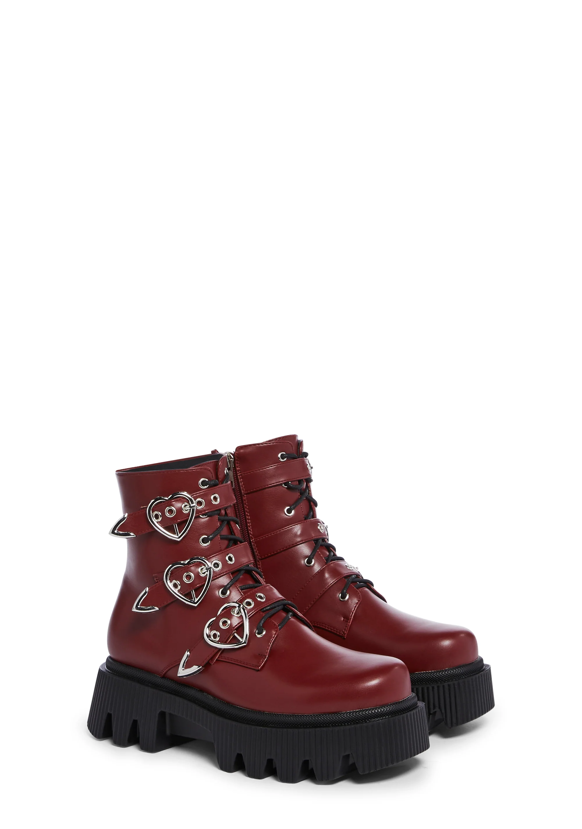 Suppressed Emotions Combat Boots - Red - Image 4