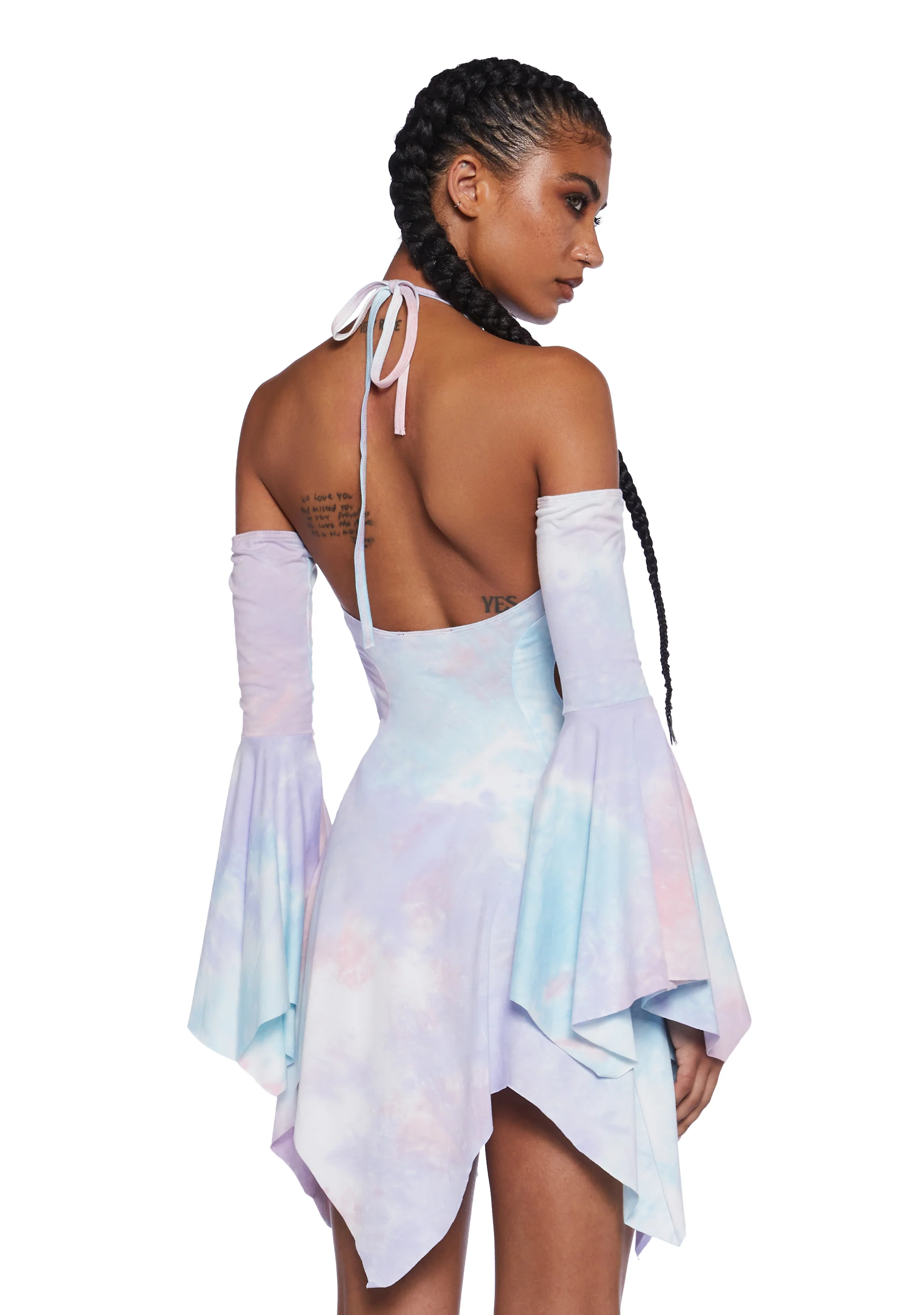 Surreal Mirage Handkerchief Dress - Pink/Purple - Image 4