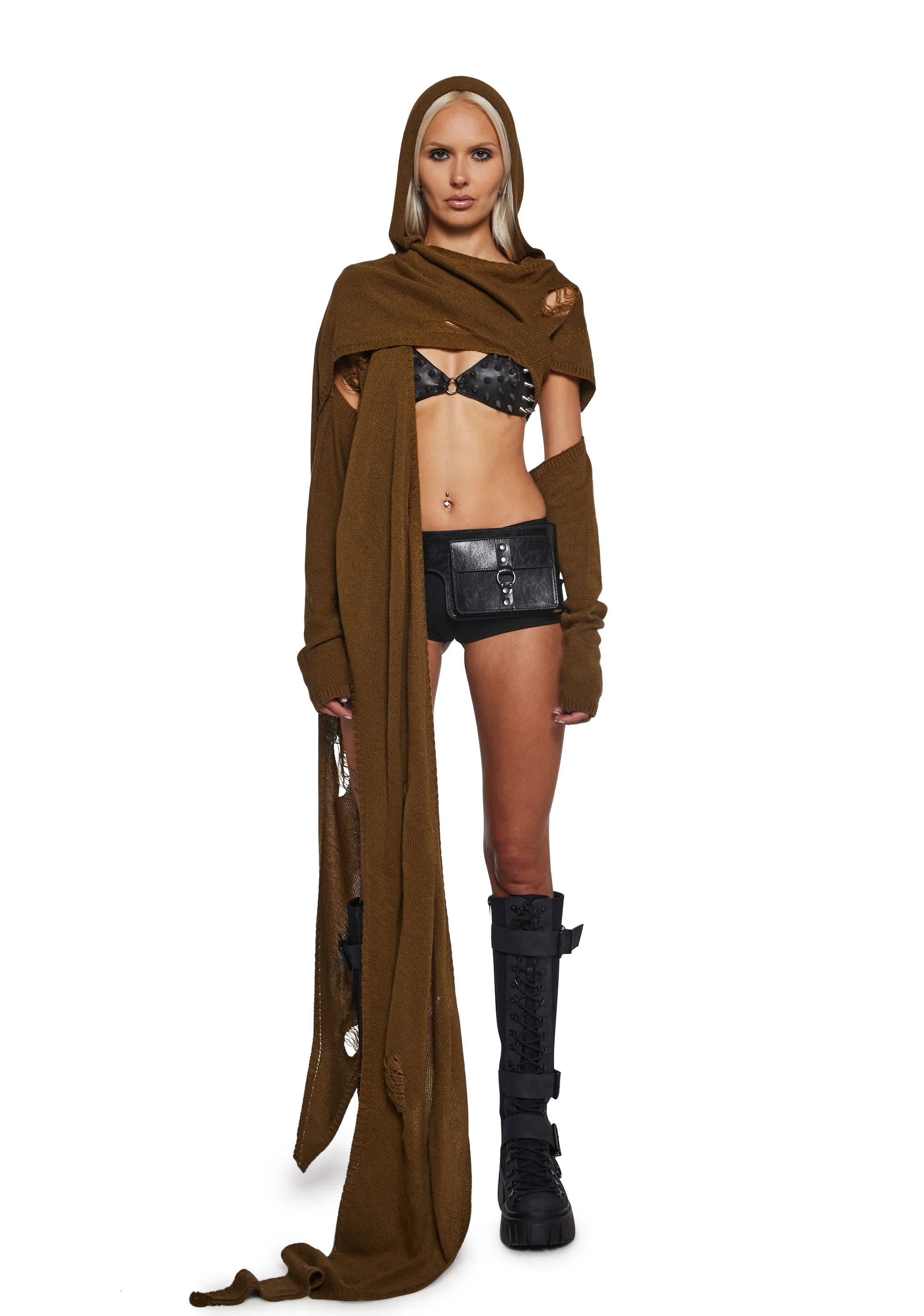 Compression Scarf Wrap Top - Green - Image 5