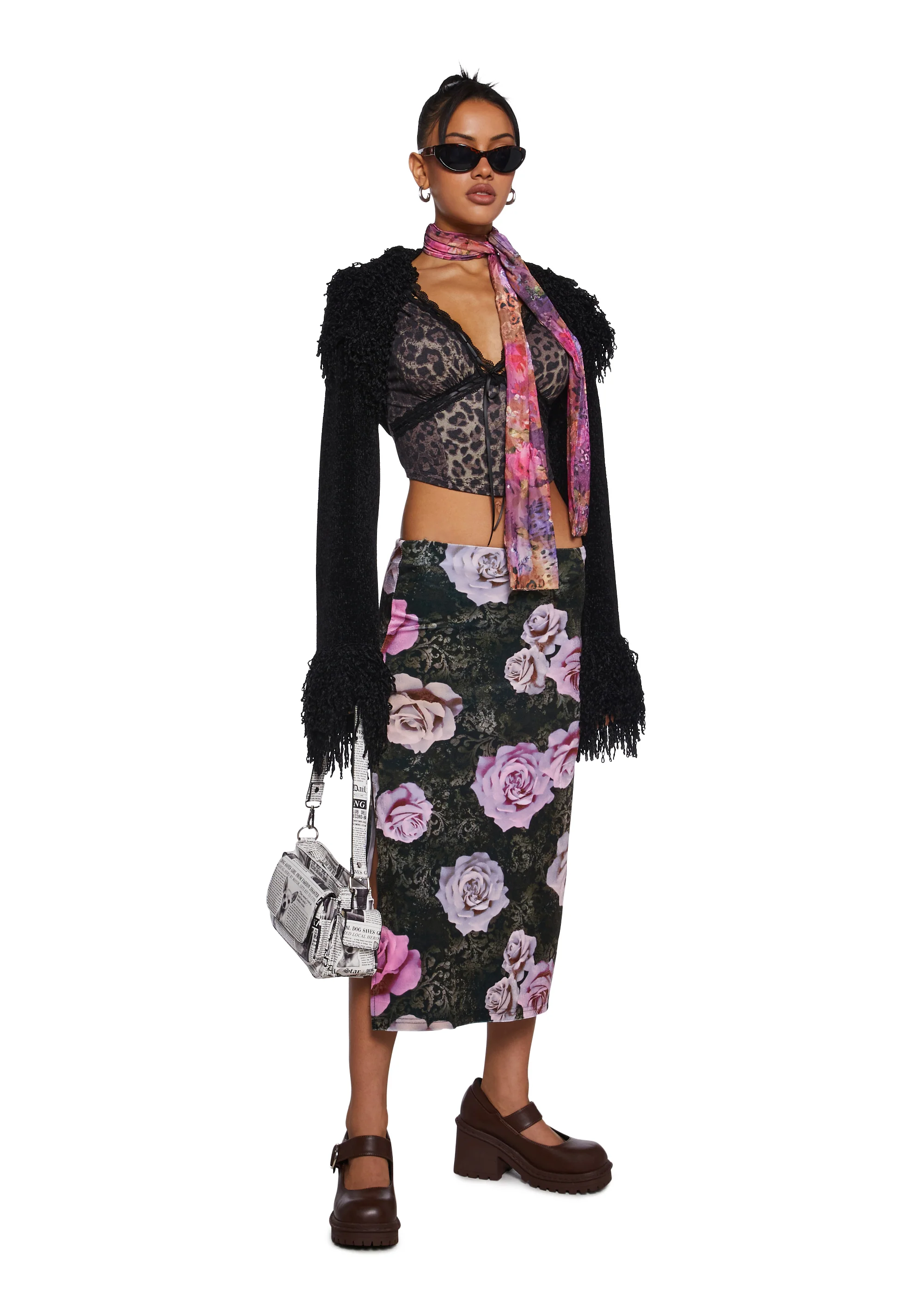 Sweet Disposition Velour Midi Skirt - Image 3