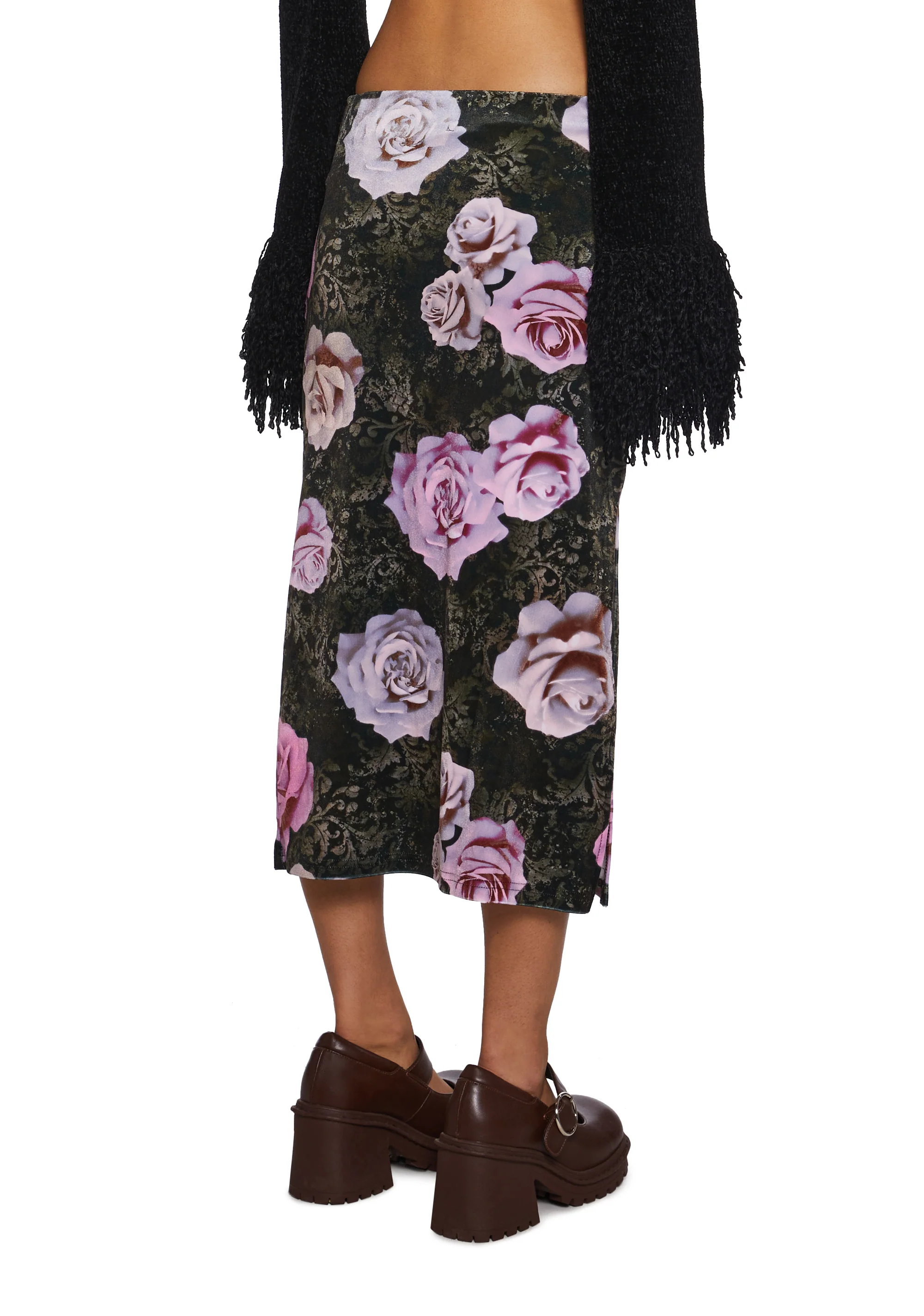 Sweet Disposition Velour Midi Skirt - Image 5