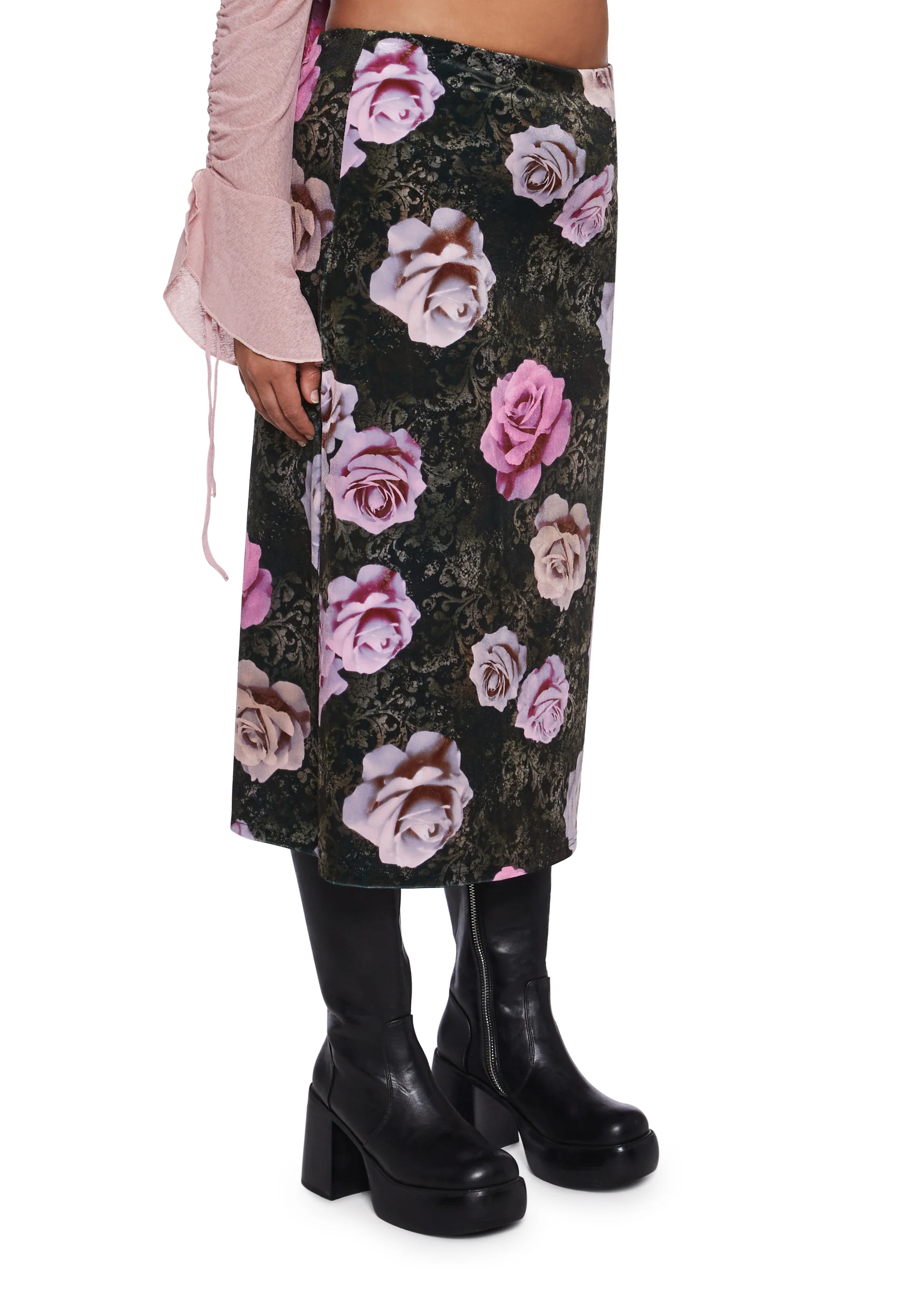 Sweet Disposition Velour Midi Skirt - Image 8