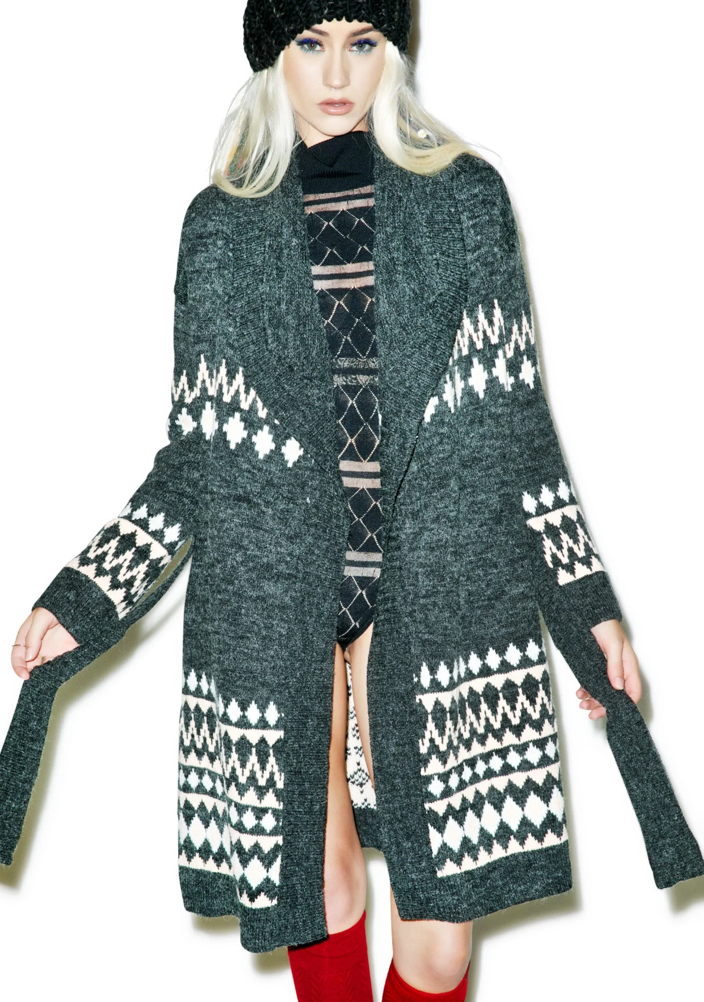 Sweet Like Chocolate Cardigan - Gray - Image 4