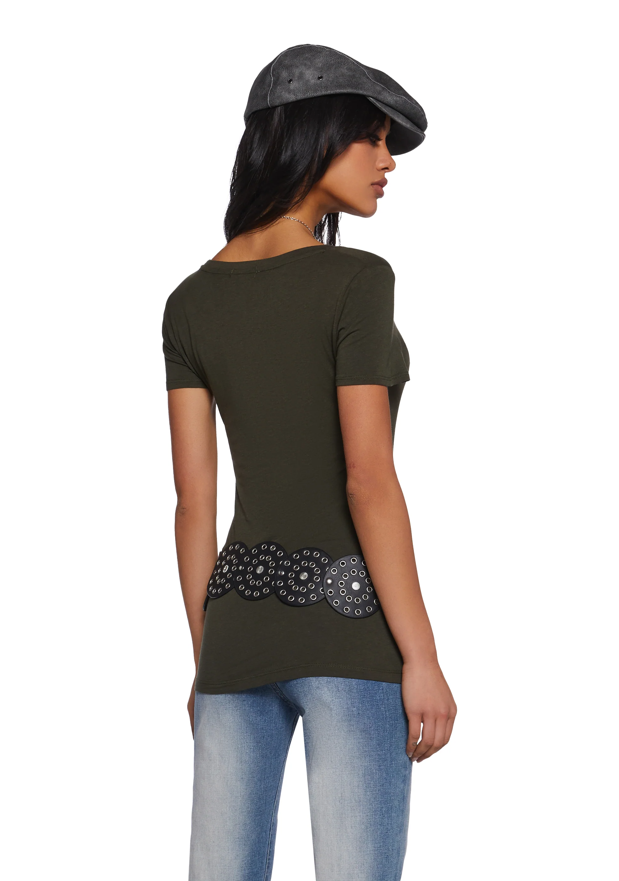 Sweet Rebellion Short Sleeve Top - Dark Green - Image 4
