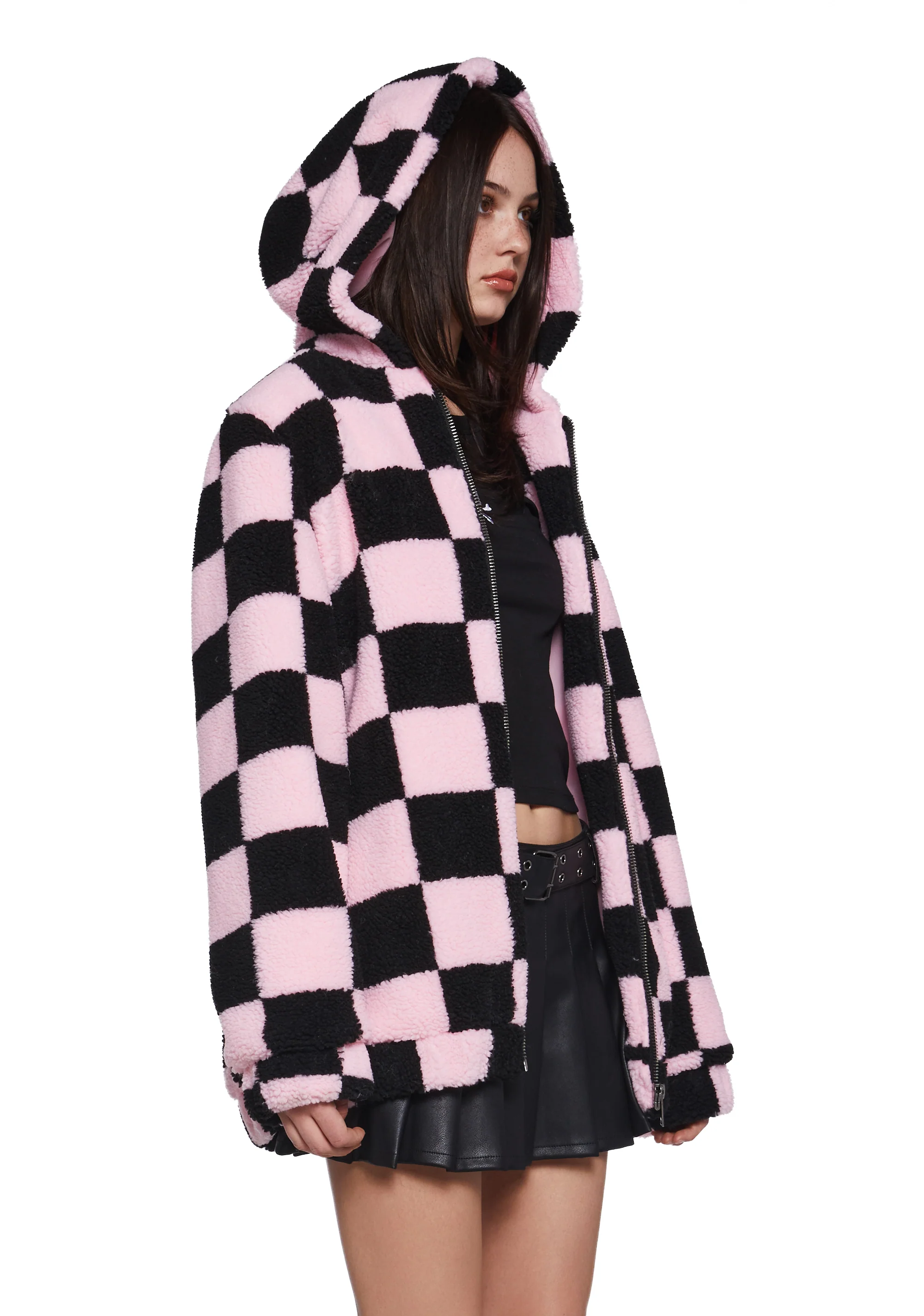 Sweet Scenester Hooded Sherpa Jacket - Image 3
