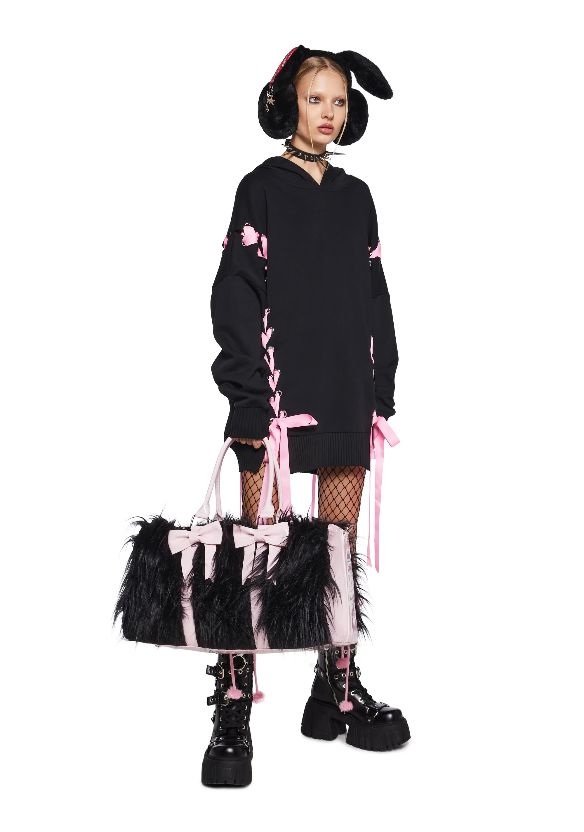 Sweet Sinner Weekender Bag - Black/Pink - Image 7