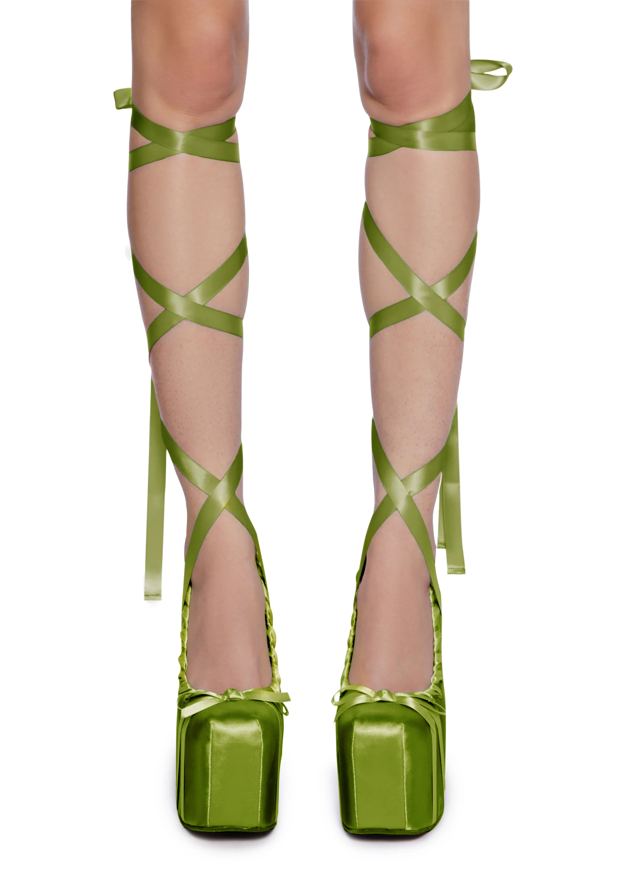 Sweet Sonata Ballet Wrap Heels - Green - Image 4