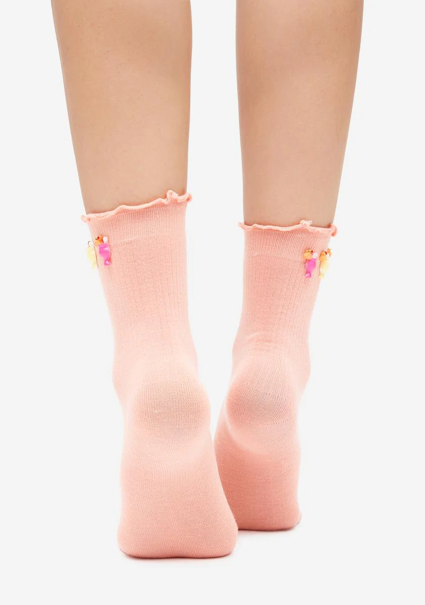 Sweet Summer Sip Crew Socks - Image 3