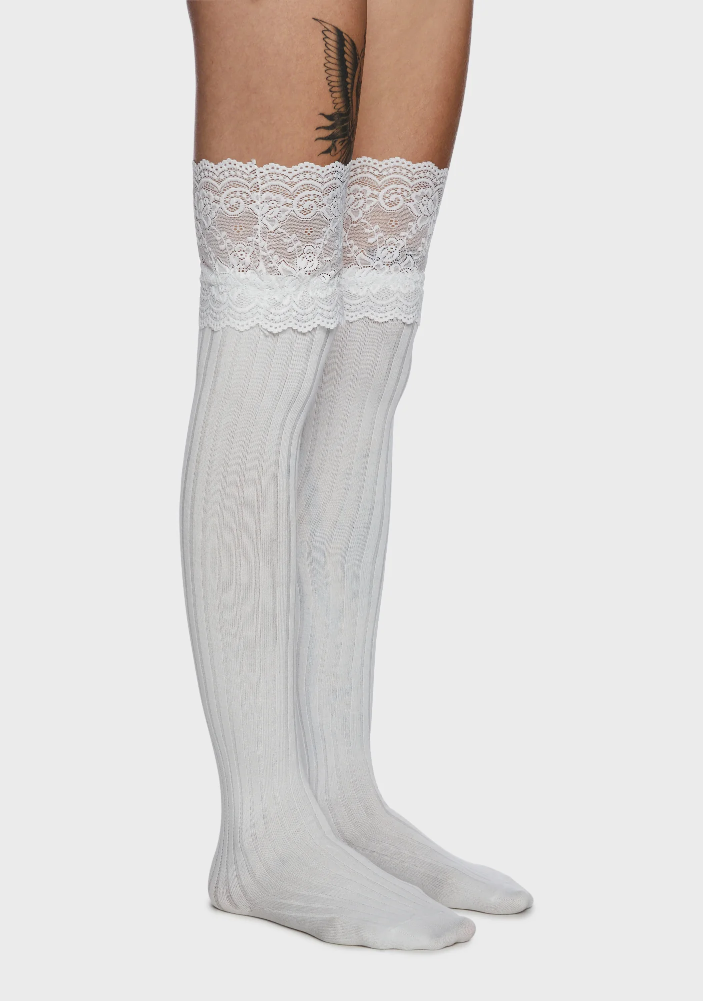 Sweetest Escape Thigh-High Socks - White - Image 2