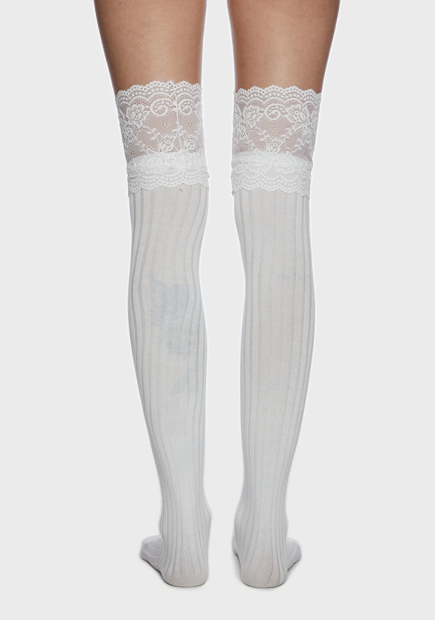 Sweetest Escape Thigh-High Socks - White - Image 3