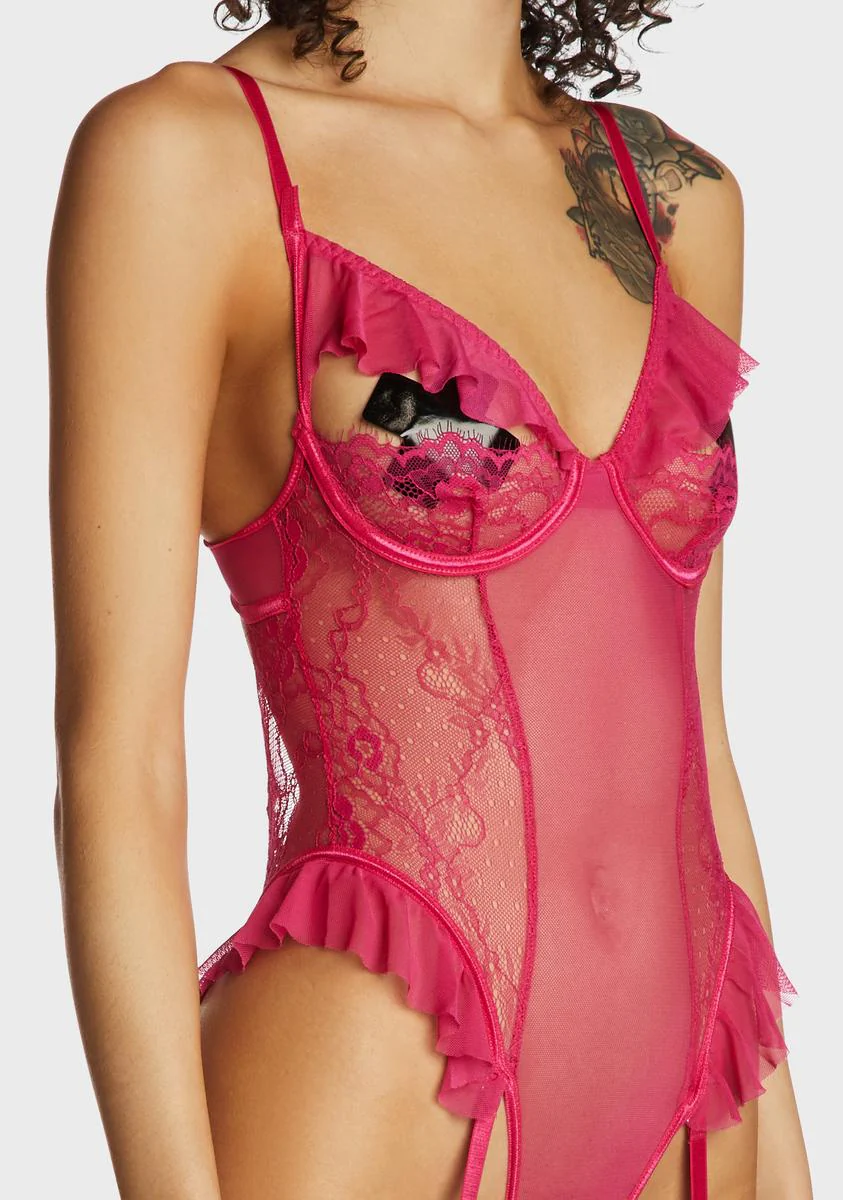 Sweetest Love Lace Teddy - Pink - Image 2