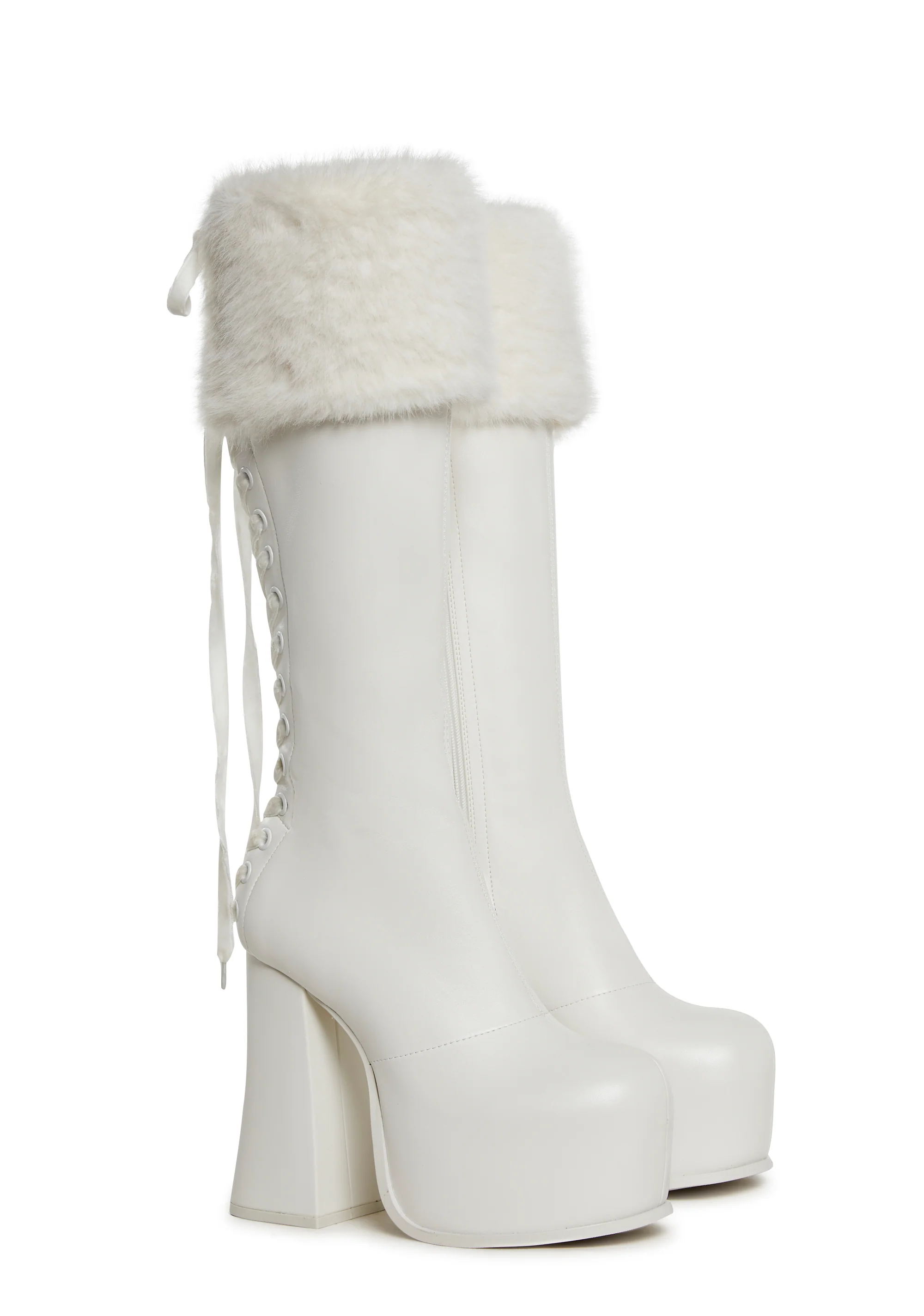Sweetest Wishes Platform Boots - White - Image 3