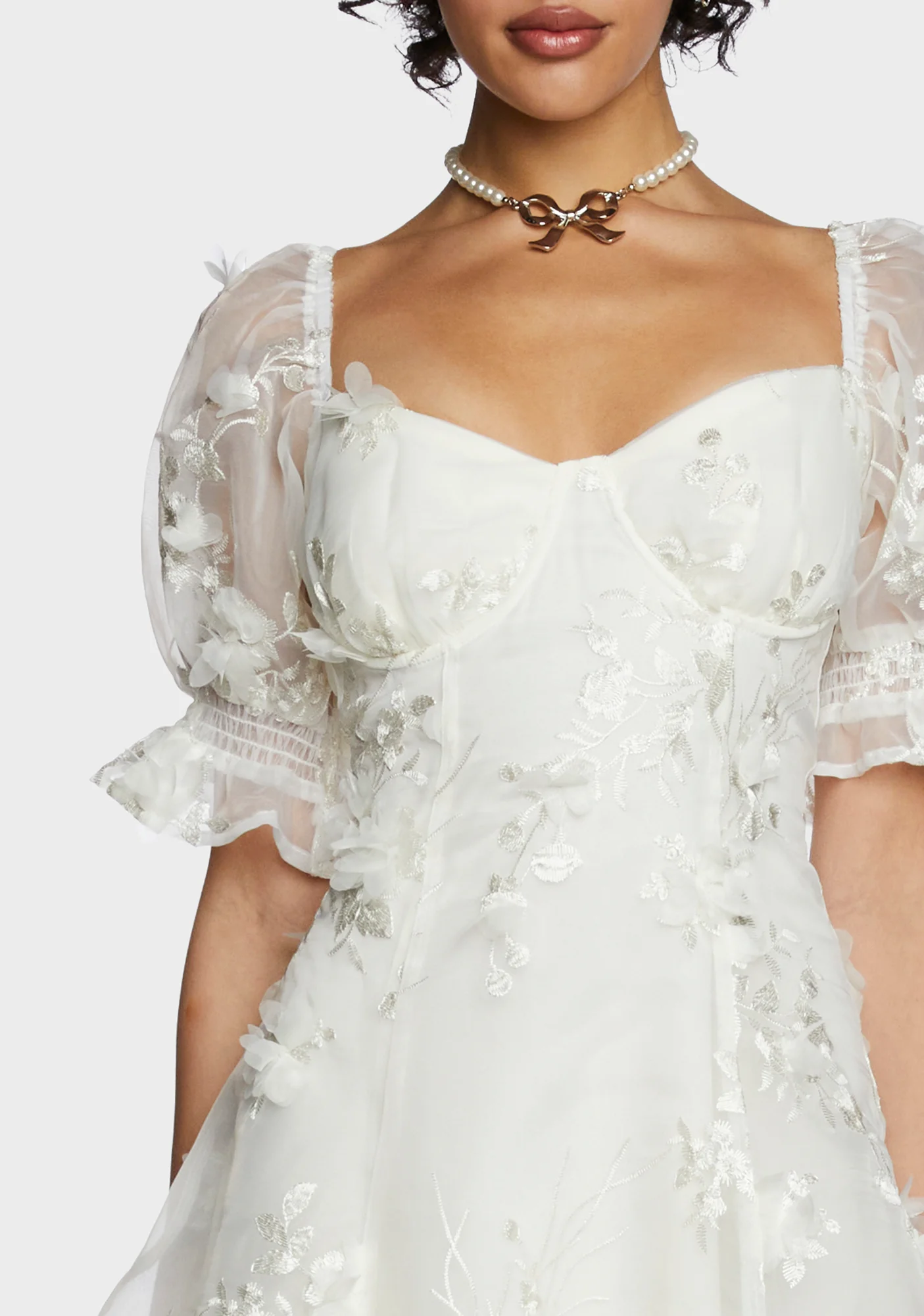 Sweetheart Portrait Mini Dress - White - Image 2