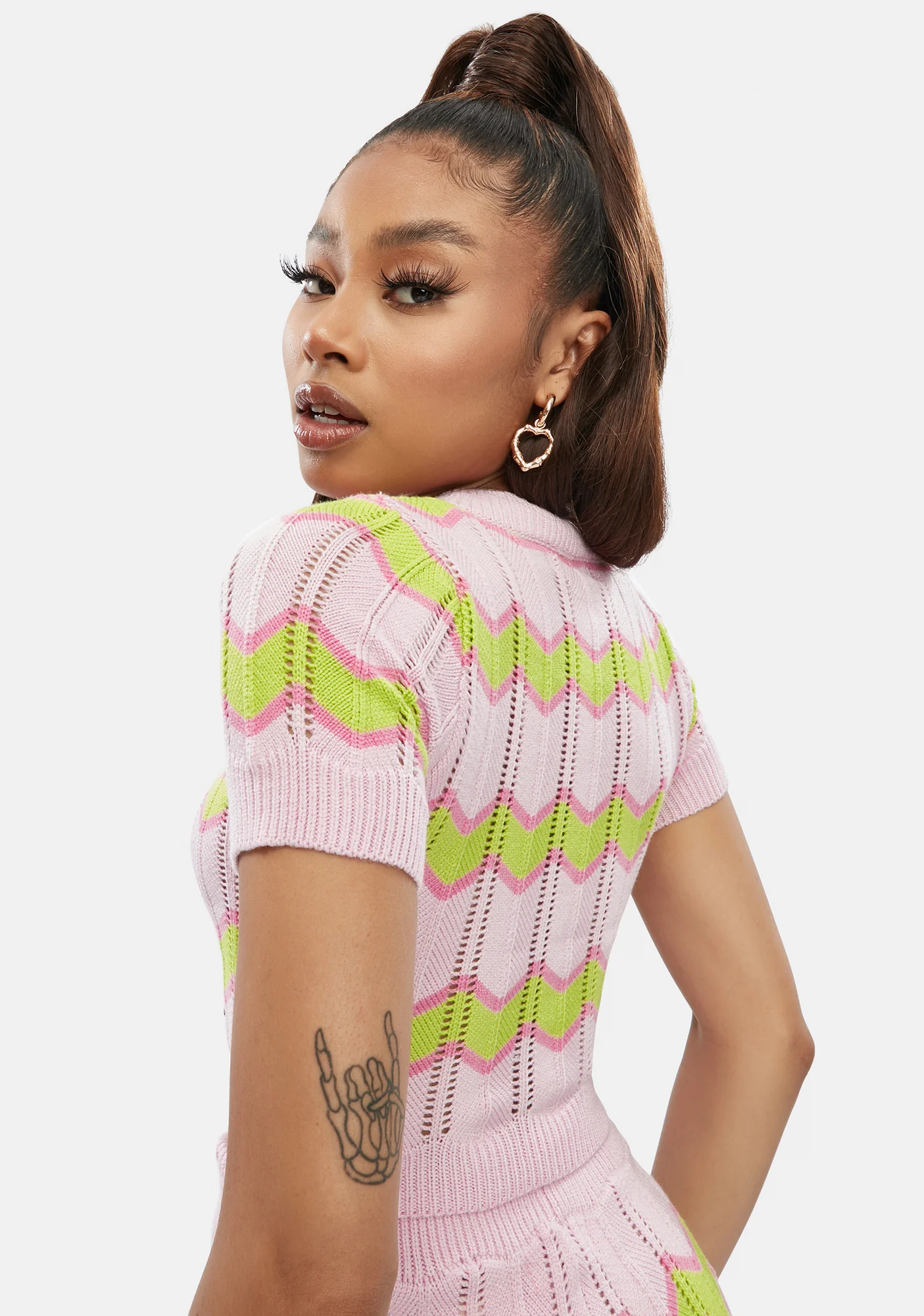 Swirl Kiss Sweater Crop Top - Image 4