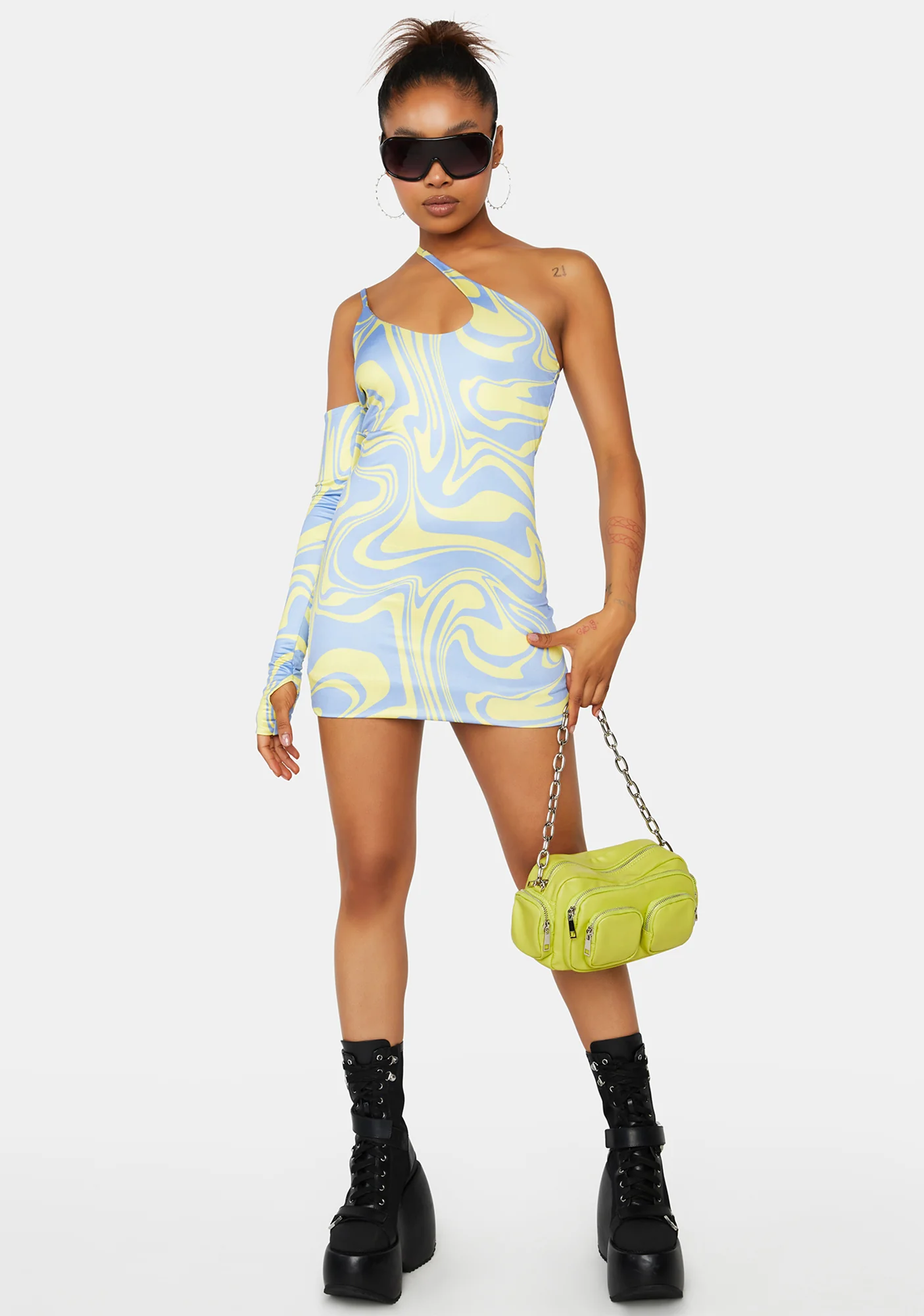 Swirl Printed Mini Dress - Image 2