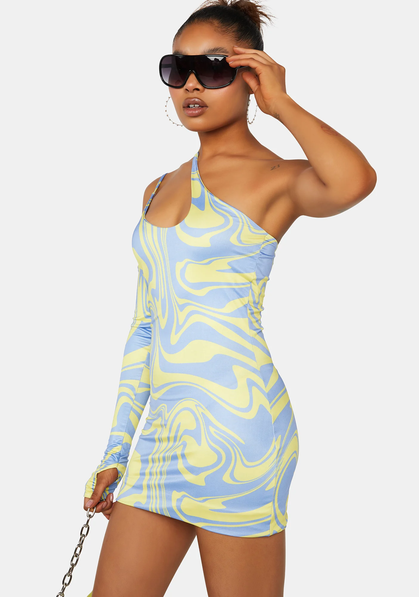 Swirl Printed Mini Dress - Image 3