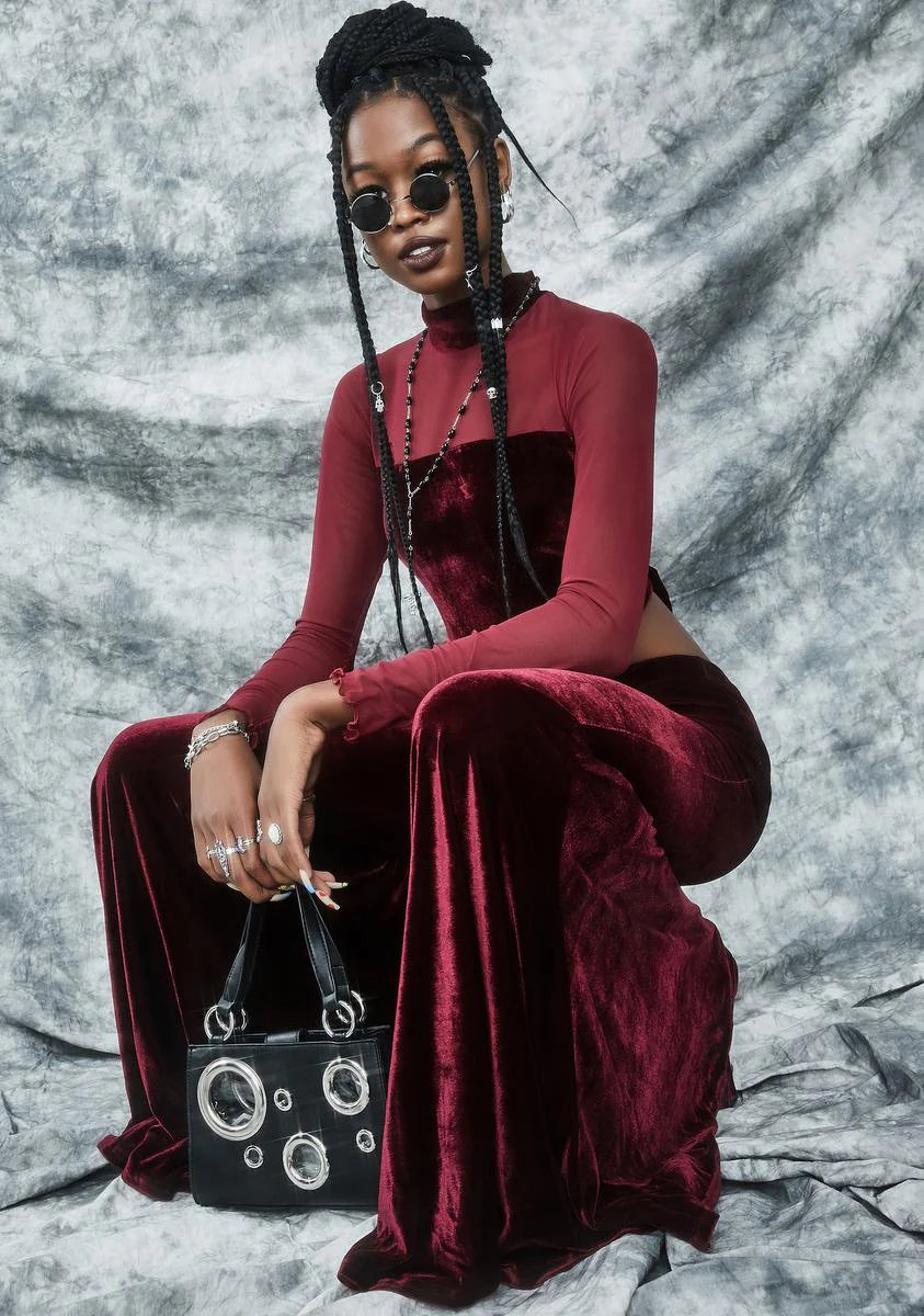 Swish And Flick Velvet Crop Top - Image 2