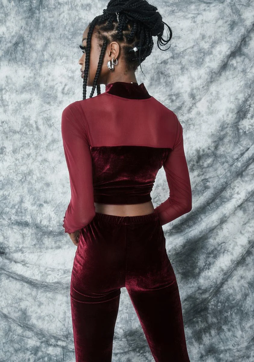 Swish And Flick Velvet Crop Top - Image 4