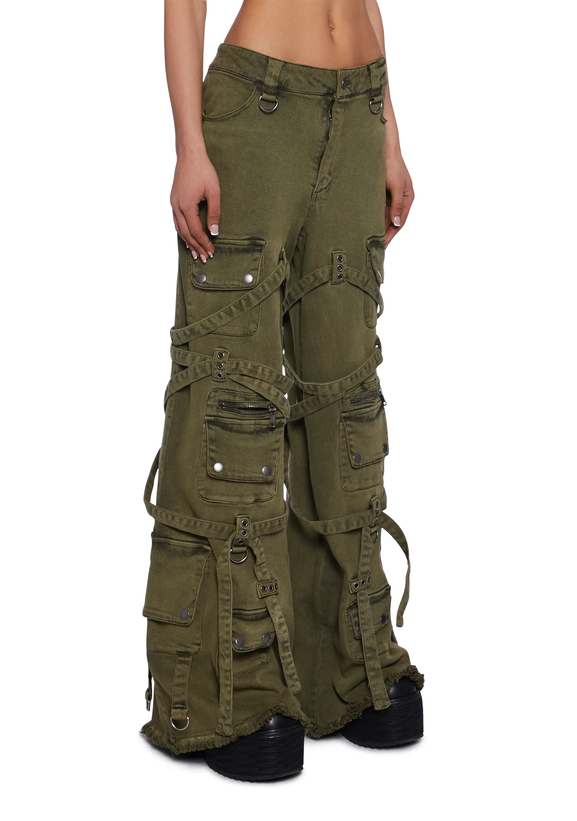 Switch Strappy Cargo Pants - Green - Image 3