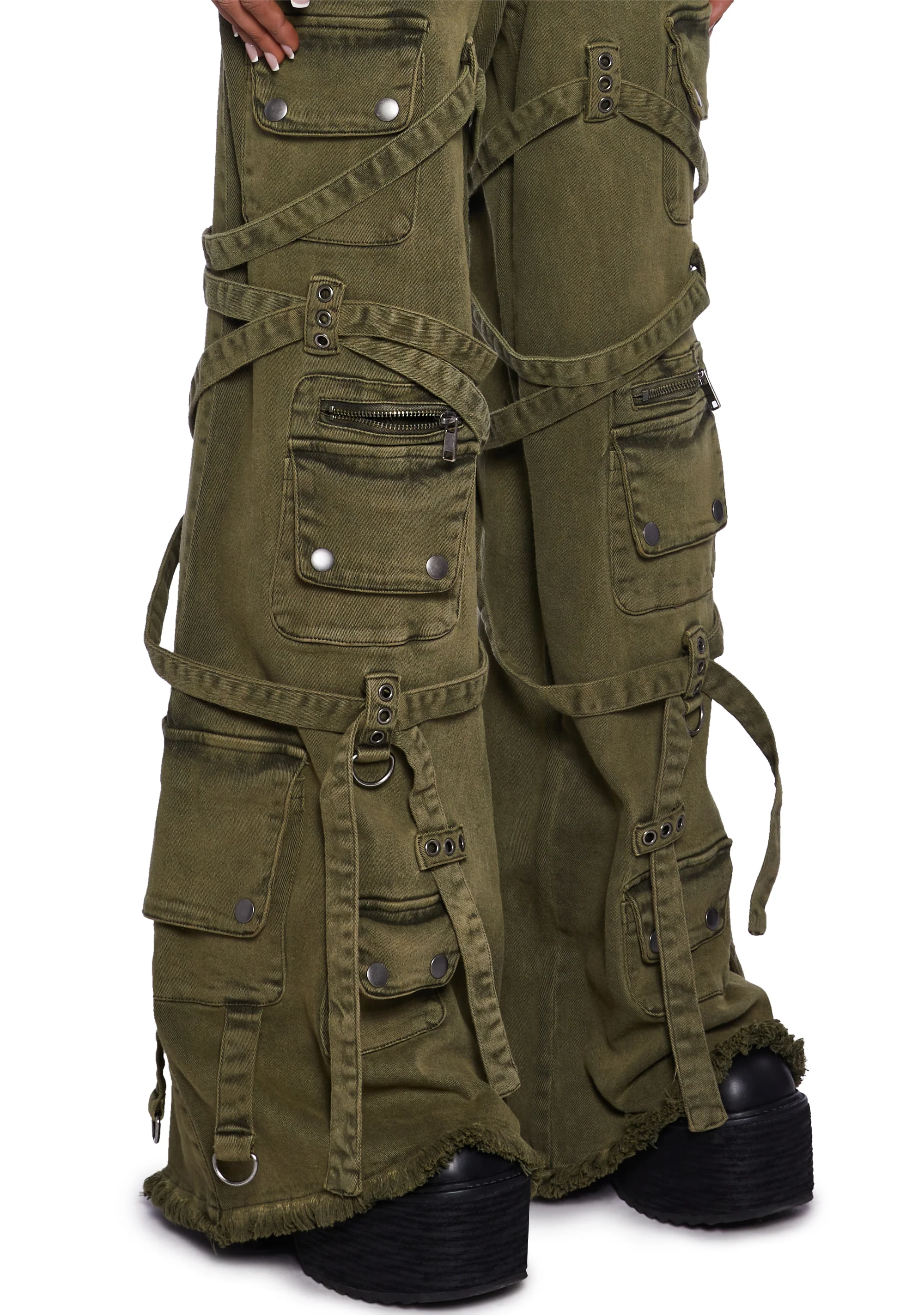 Switch Strappy Cargo Pants - Green - Image 5
