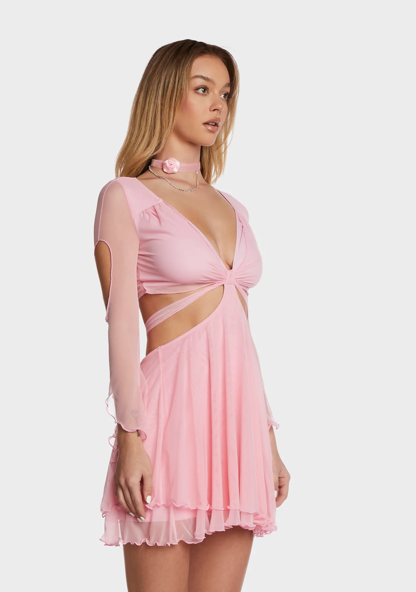Sydney Mini Dress - Light Pink - Image 3
