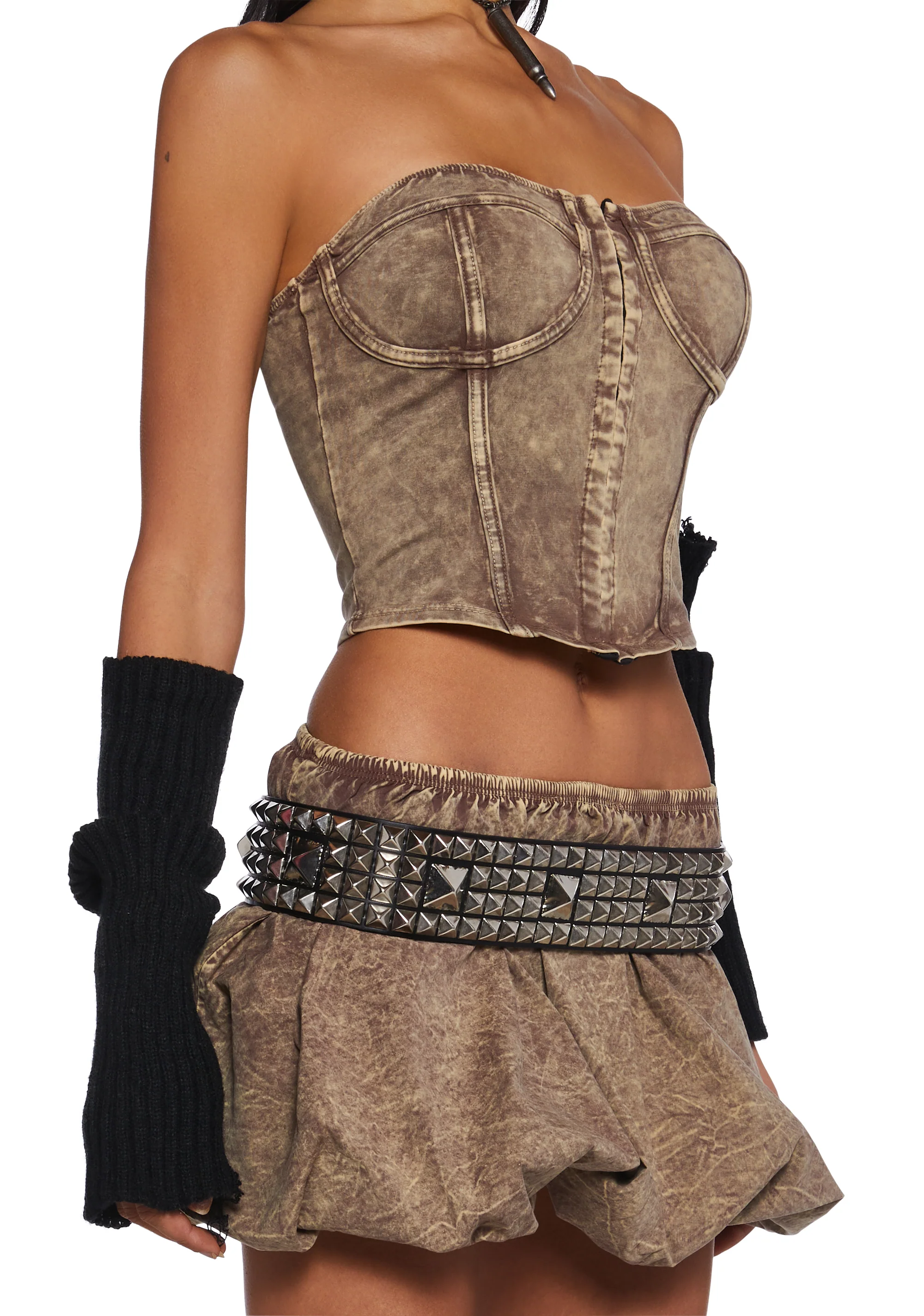 Synth Energy Skirt Set - Brown - Image 5