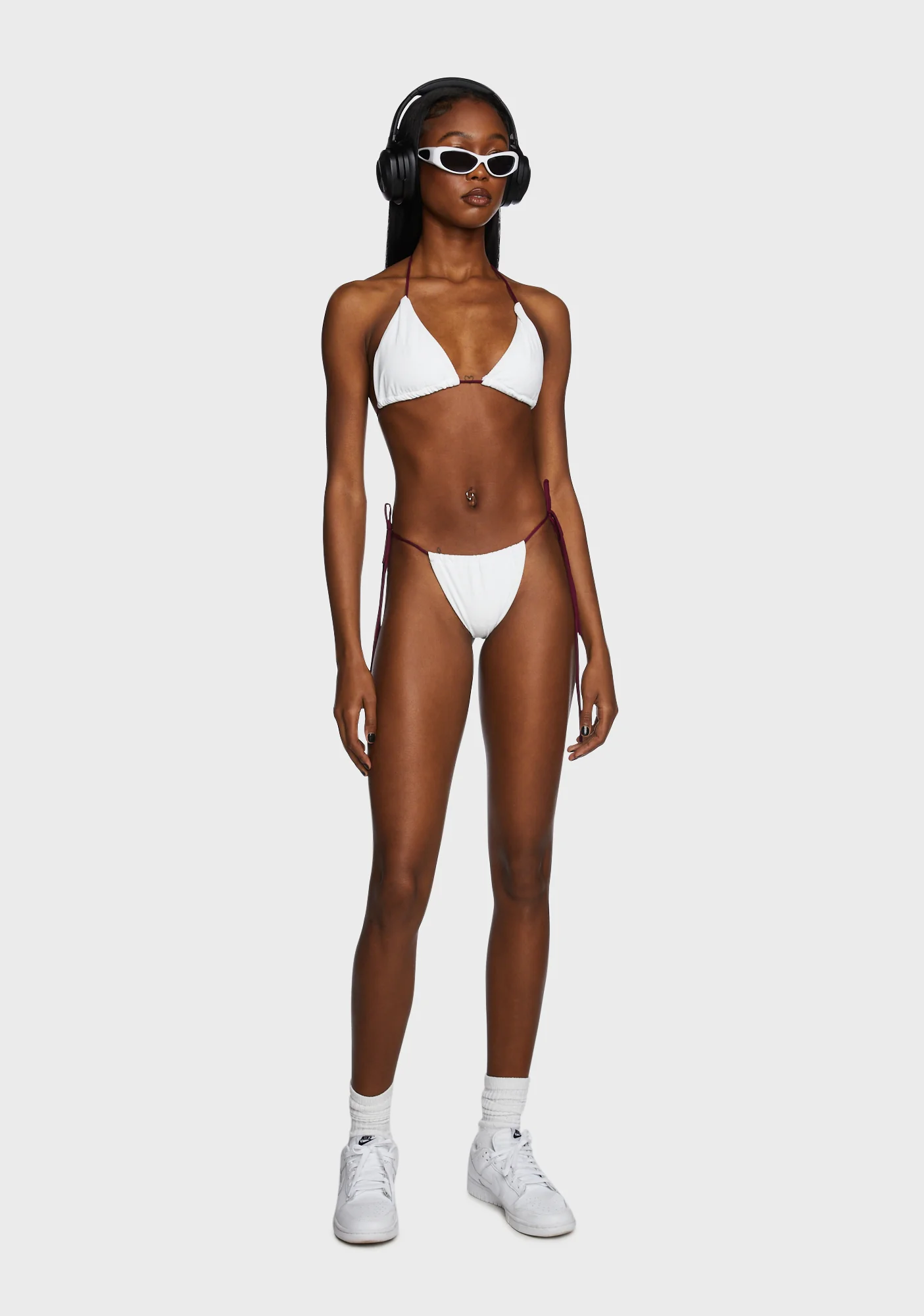 Tahiti Sunrise Bikini Set - White/Brown - Image 2