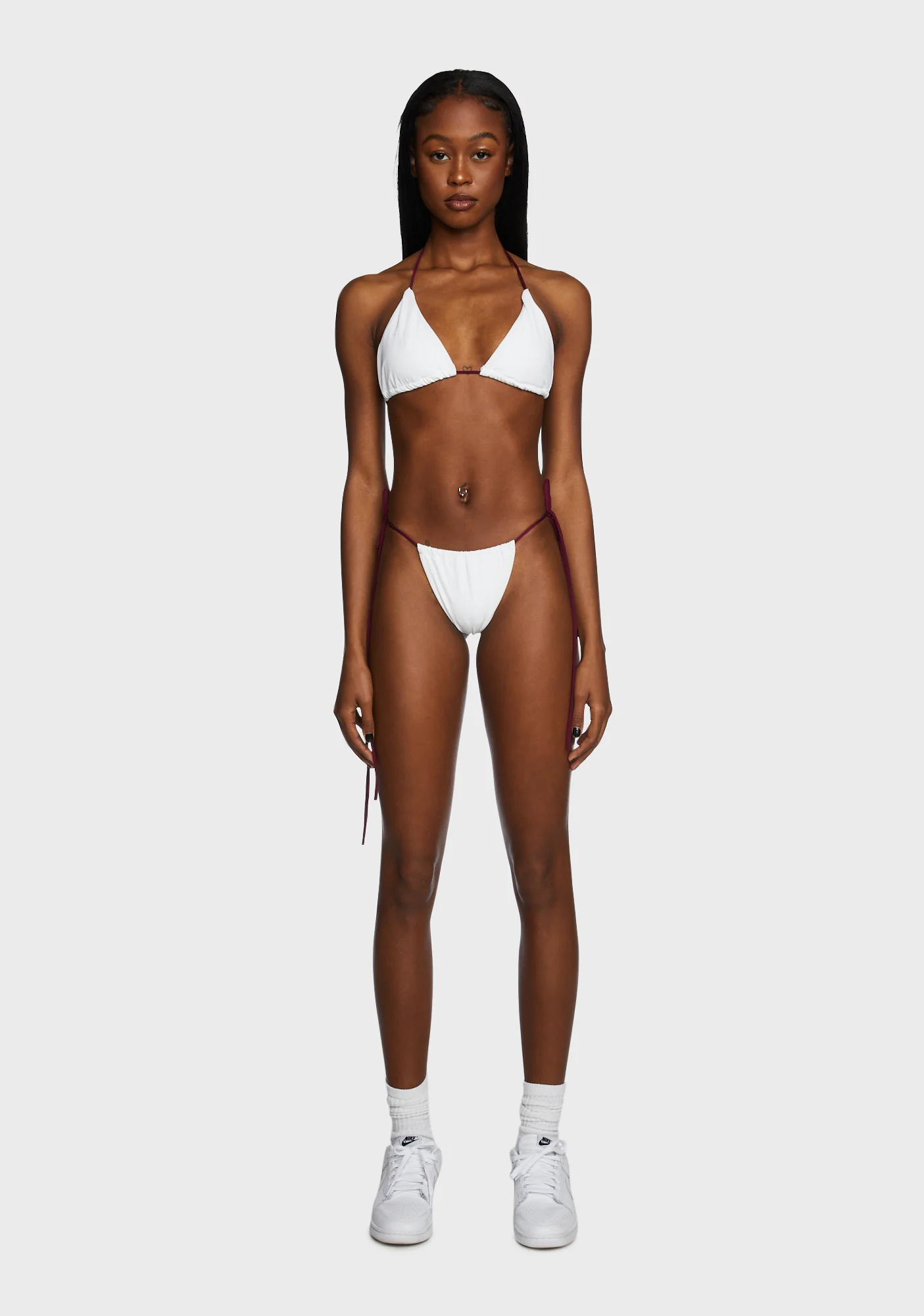 Tahiti Sunrise Bikini Set - White/Brown - Image 4