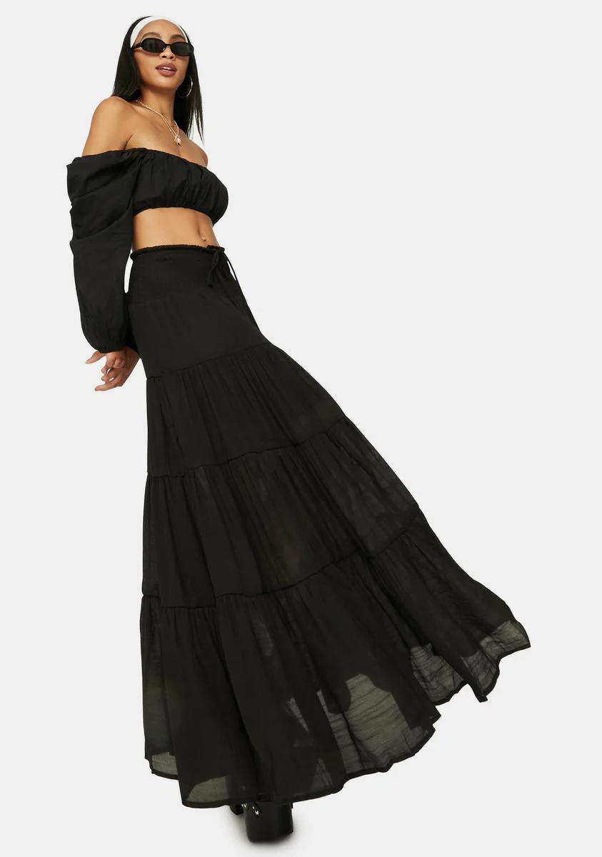Take It Easy Smocked Maxi Skirt - Image 3
