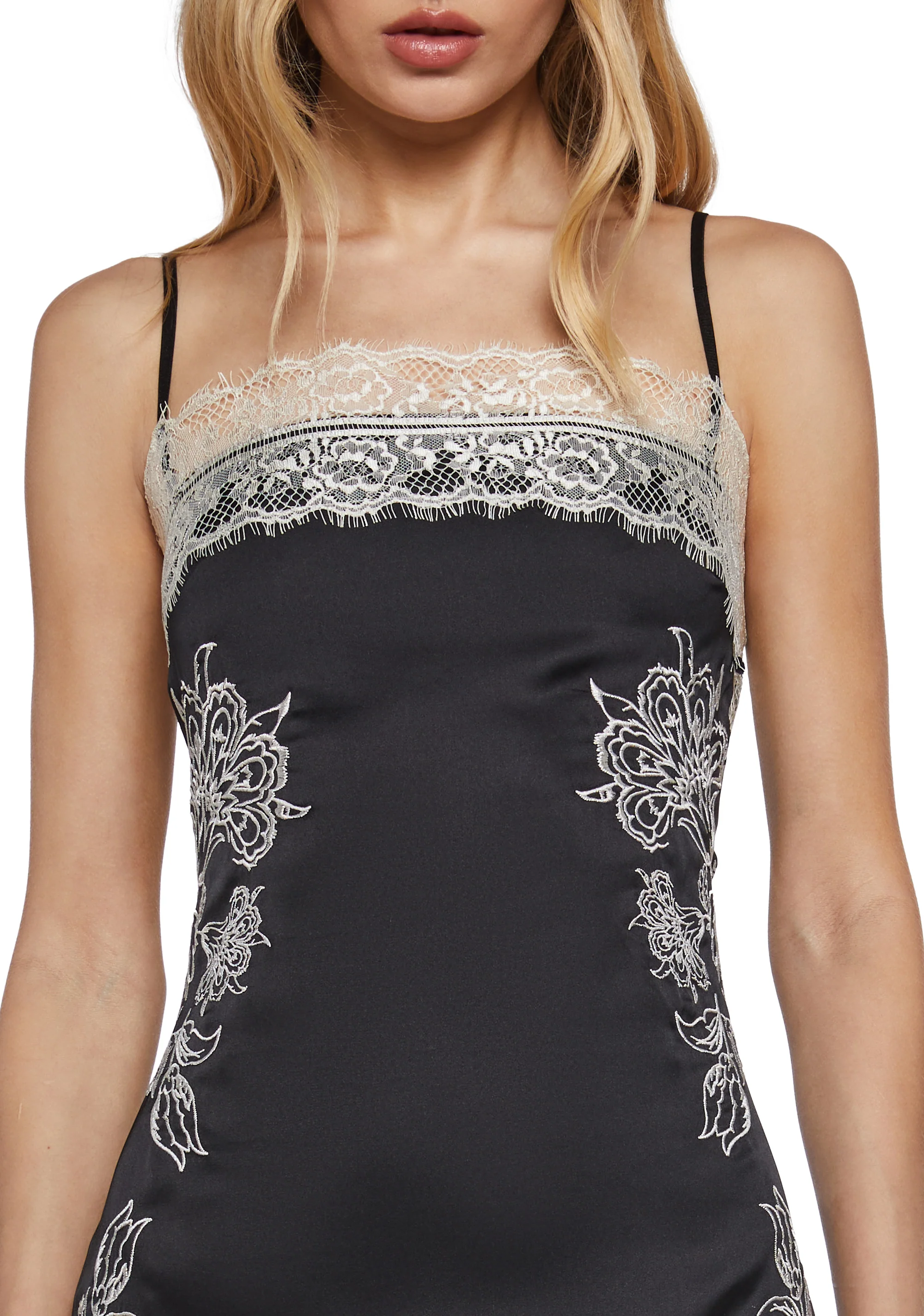 Take Me To The Altar Slip Dress - Black - Image 5