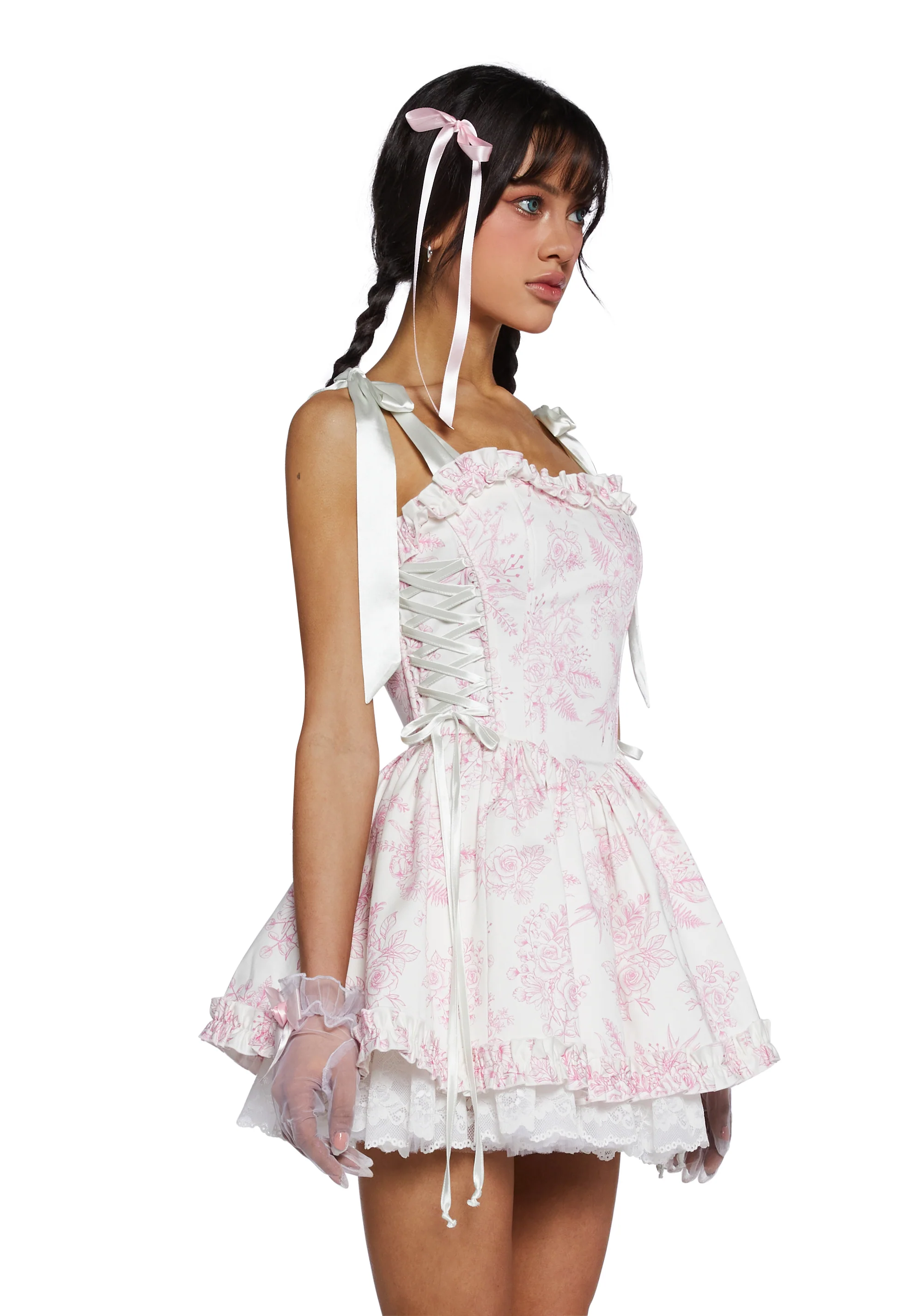 Takes The Cake Mini Dress - Pink Floral - Image 3