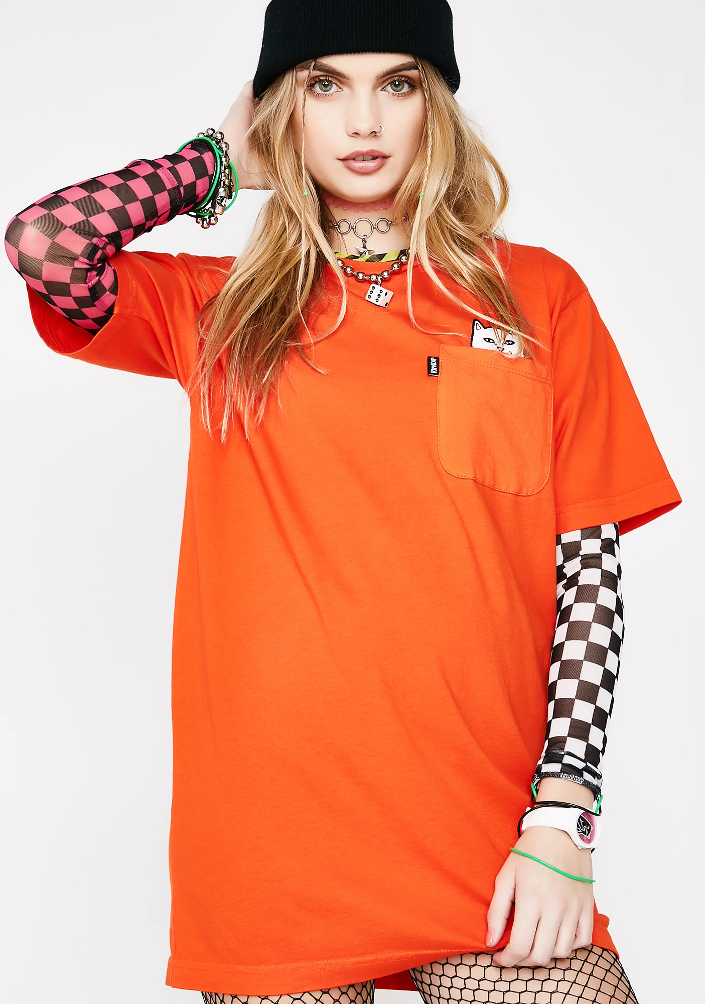 Tangerine Lord Nermal Pocket Tee - Image 3