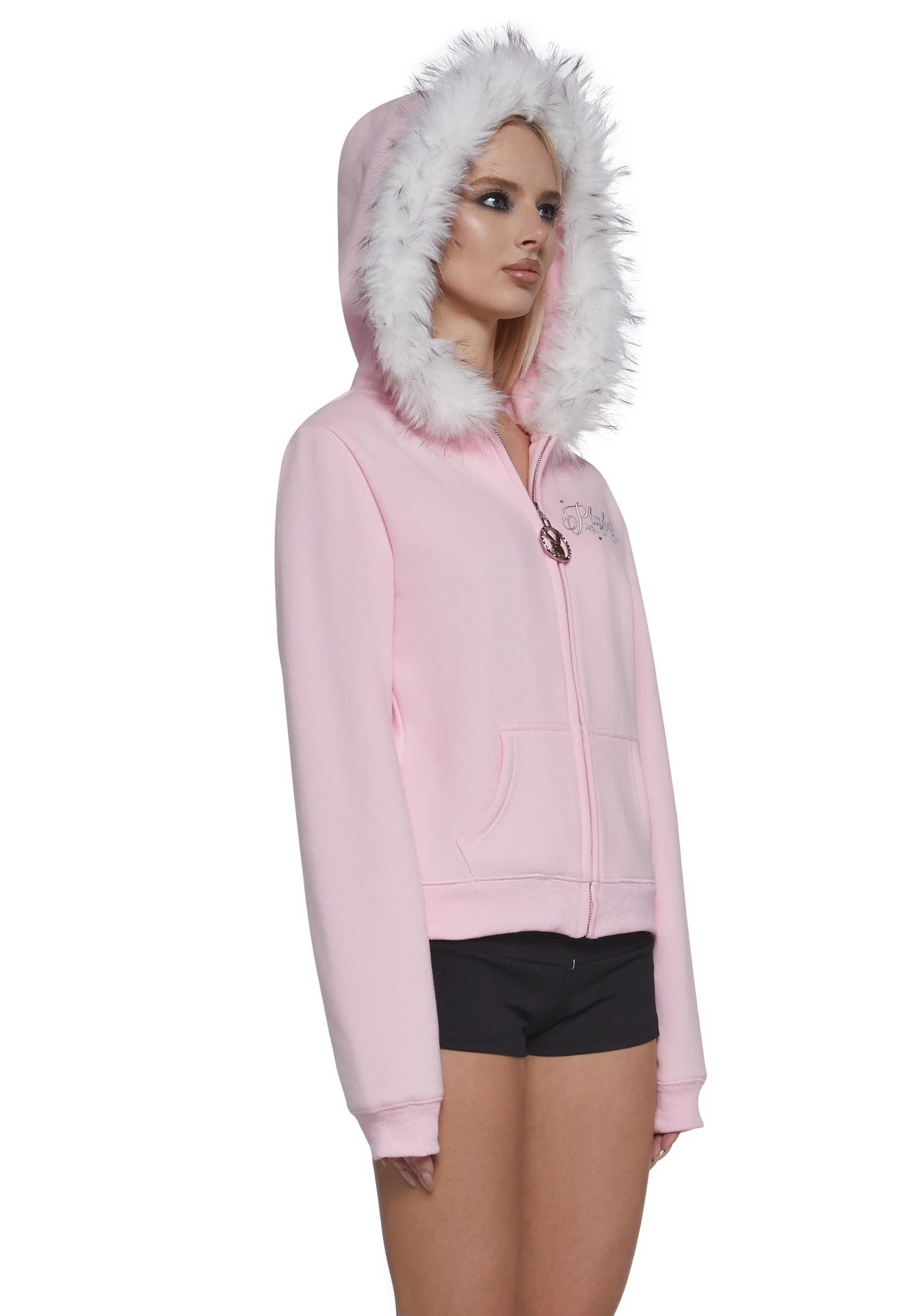 Faux Fur Trimmed Hoodie - Image 3