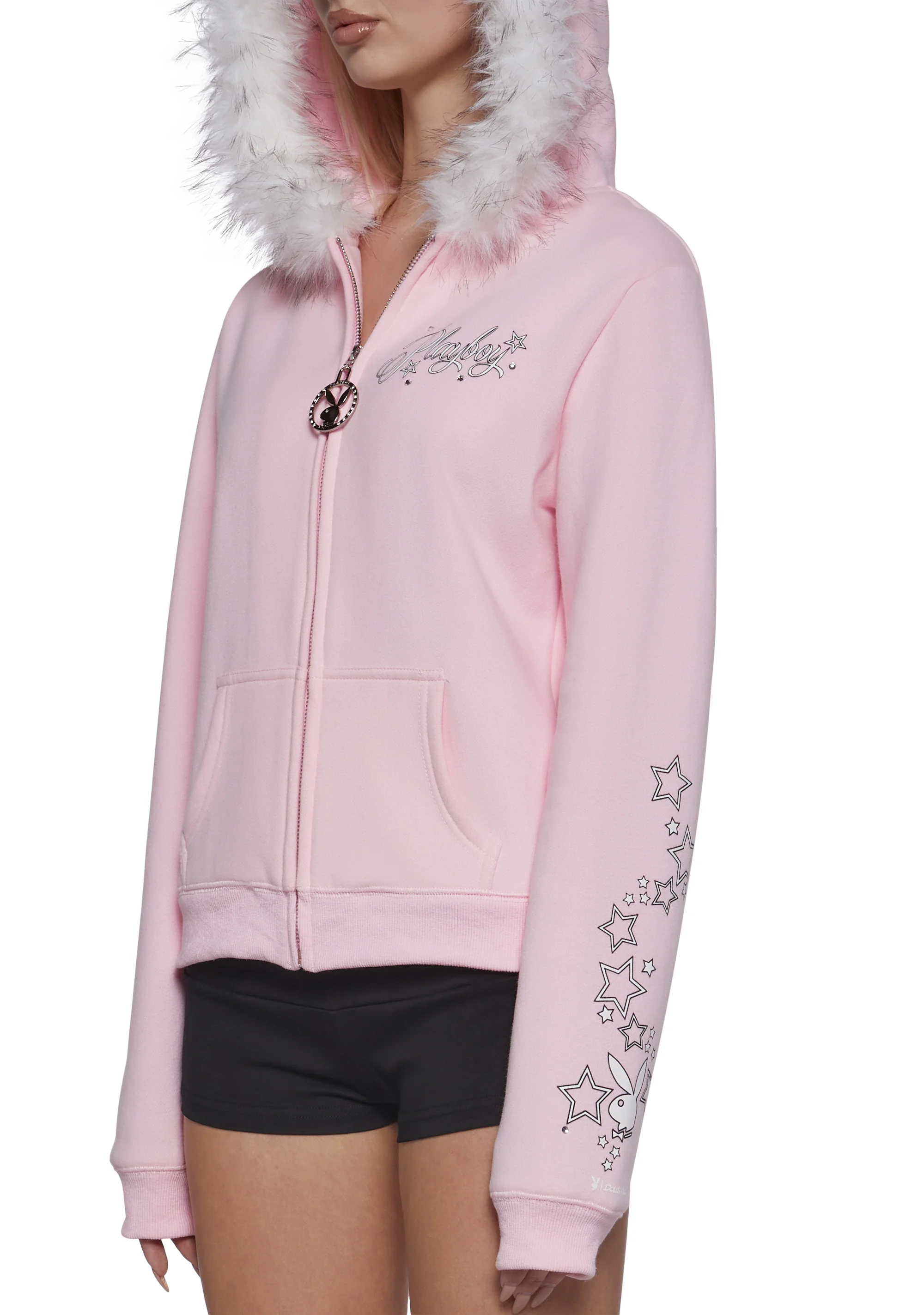 Faux Fur Trimmed Hoodie - Image 9