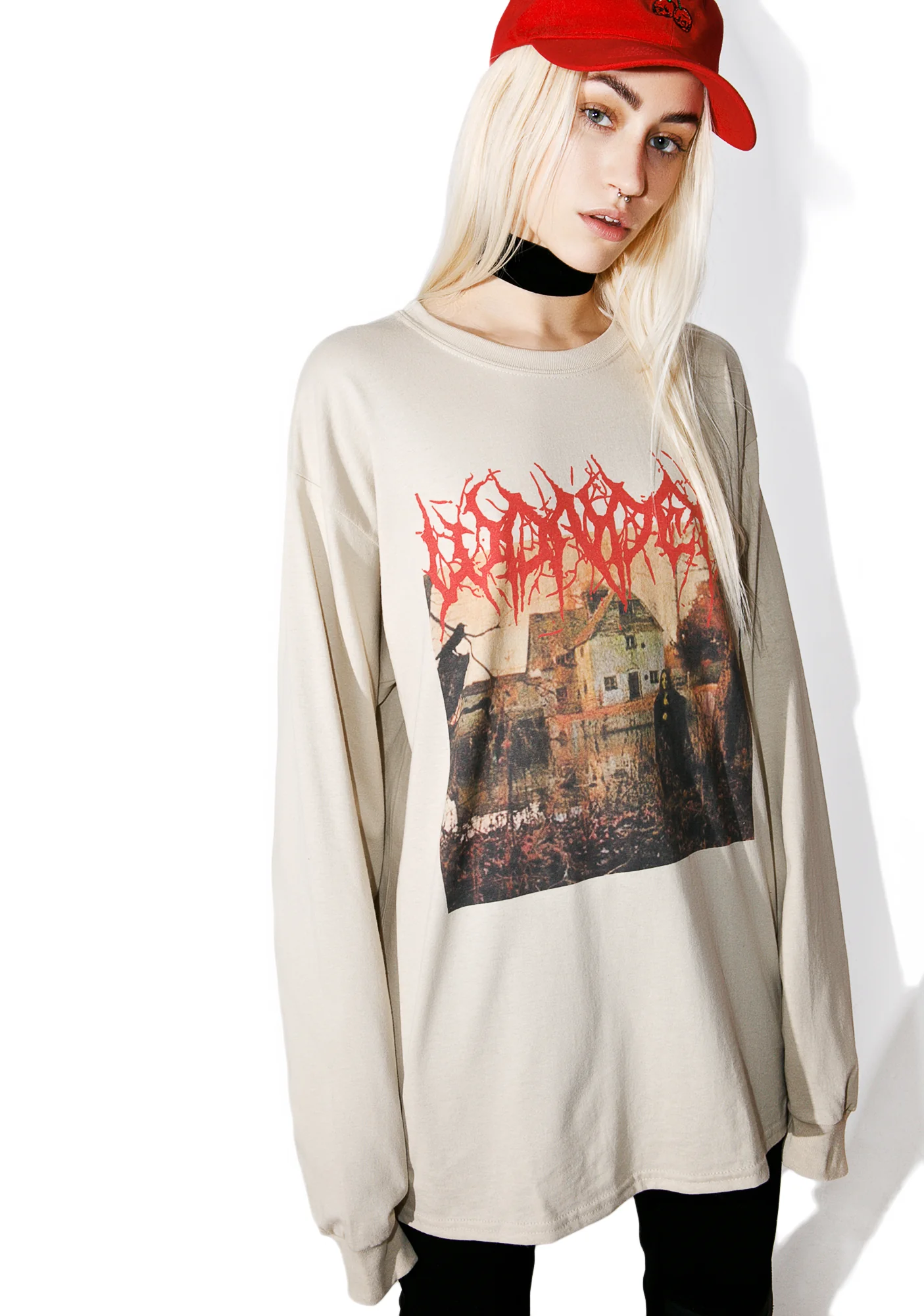 Taupe Metal Long Sleeve Tee - Image 3
