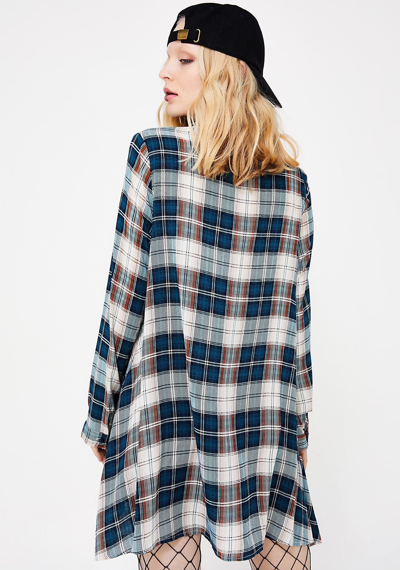 Teal Tardy Party Plaid Dress - Image 4